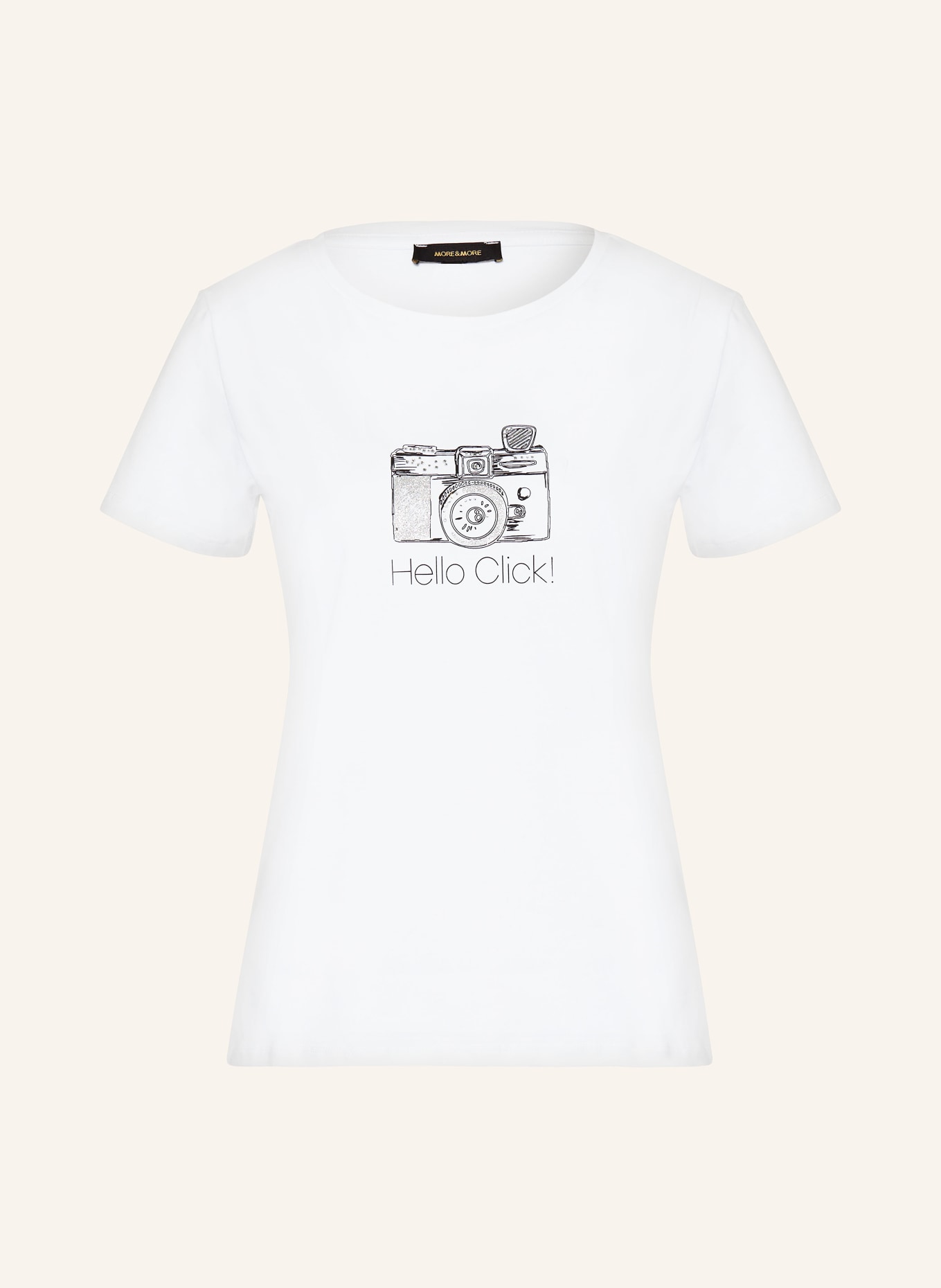MORE & MORE T-shirt with decorative gems, Color: WHITE (Image 1)