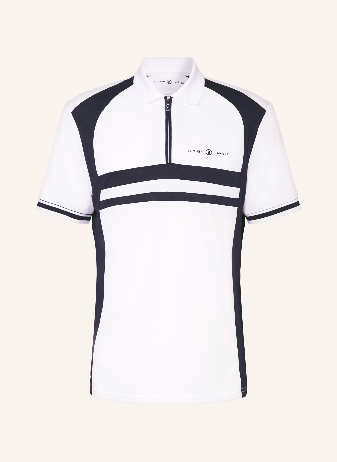 BOGNER Piqué polo shirt BERNHARD, Color: WHITE/ BLACK (Image 1)