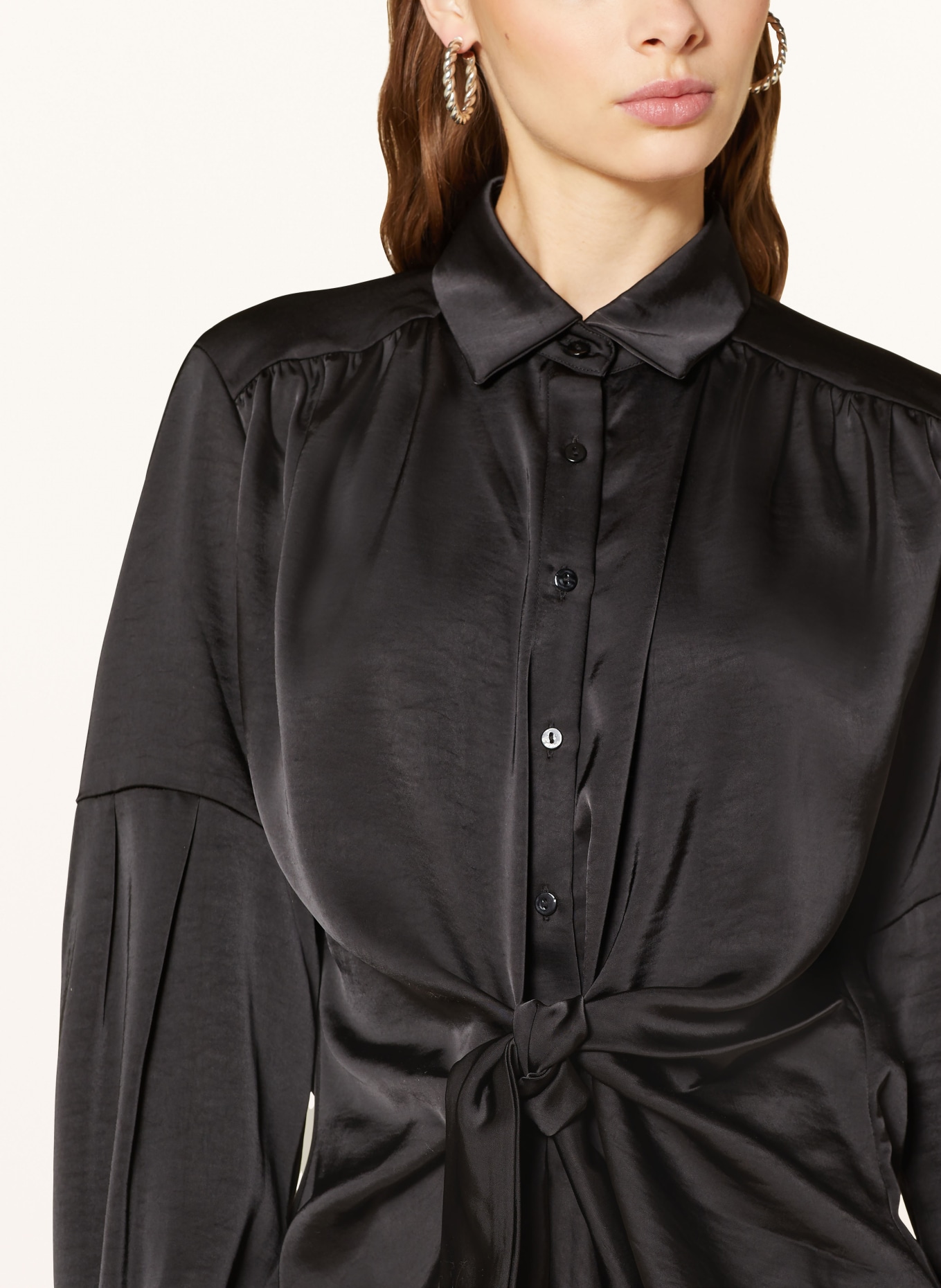 NEO NOIR Shirt blouse NAJA made of satin, Color: BLACK (Image 4)