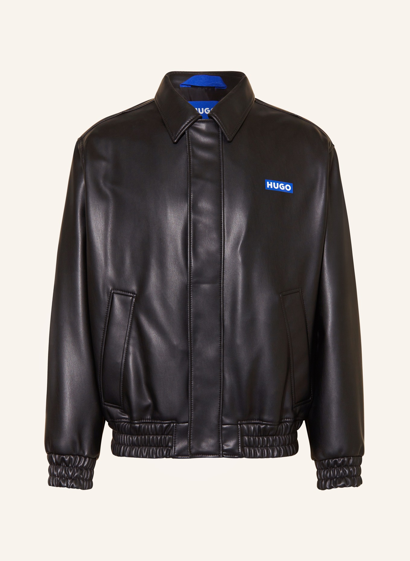 HUGO BLUE Jacket BOLDU in leather look, Color: BLACK (Image 1)