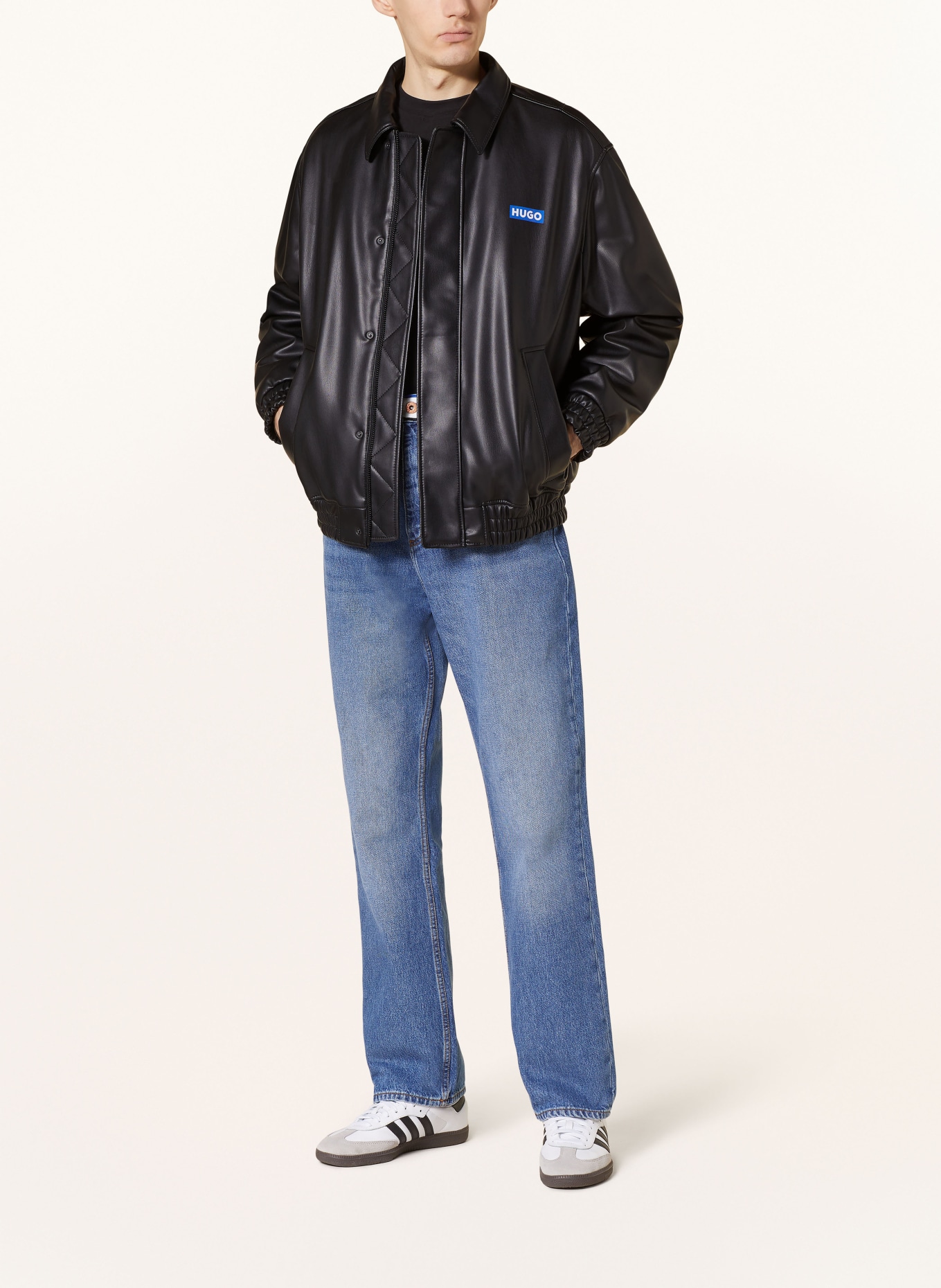 HUGO BLUE Jacket BOLDU in leather look, Color: BLACK (Image 2)