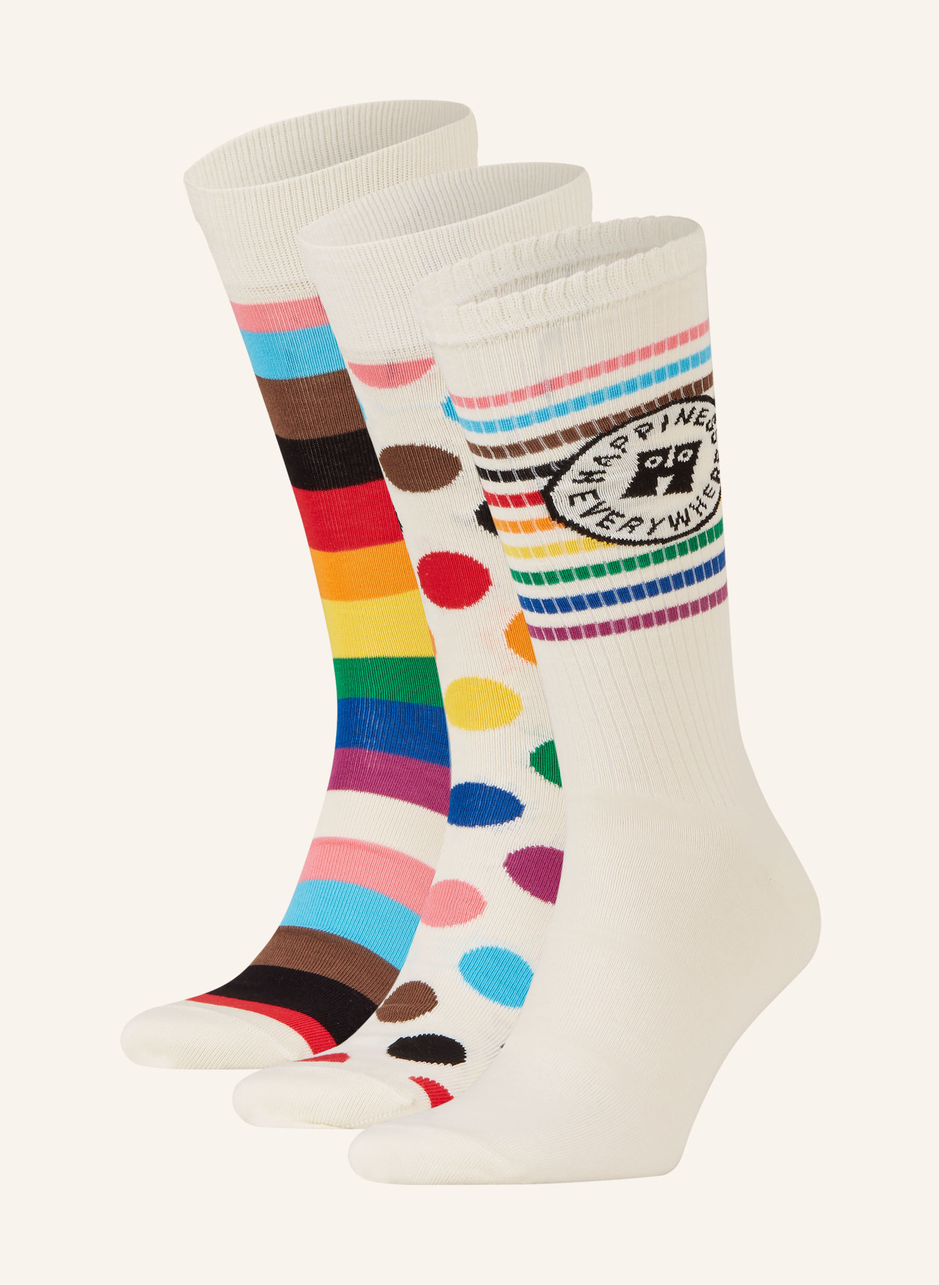 Happy Socks 3-pack socks with gift box, Color: 1000 WHITE (Image 1)