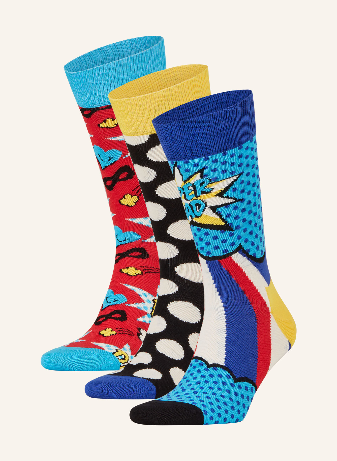 Happy Socks Ponožky, 3 páry v dárkovém balení, Barva: 4300 RED (Obrázek 1)