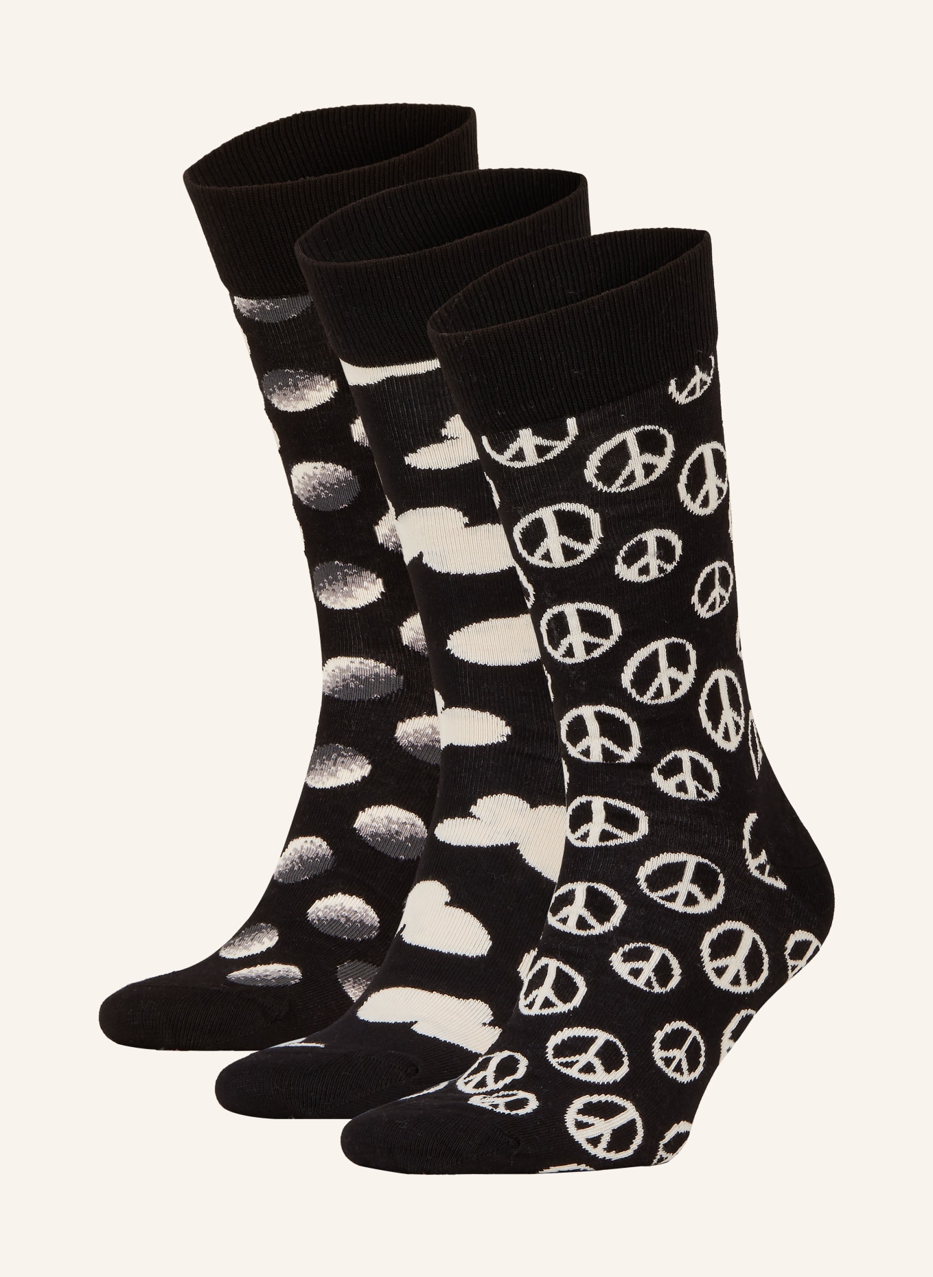 Happy Socks 3er-Pack Socken mit Geschenkbox, Farbe: 9000 BLACK (Bild 1)