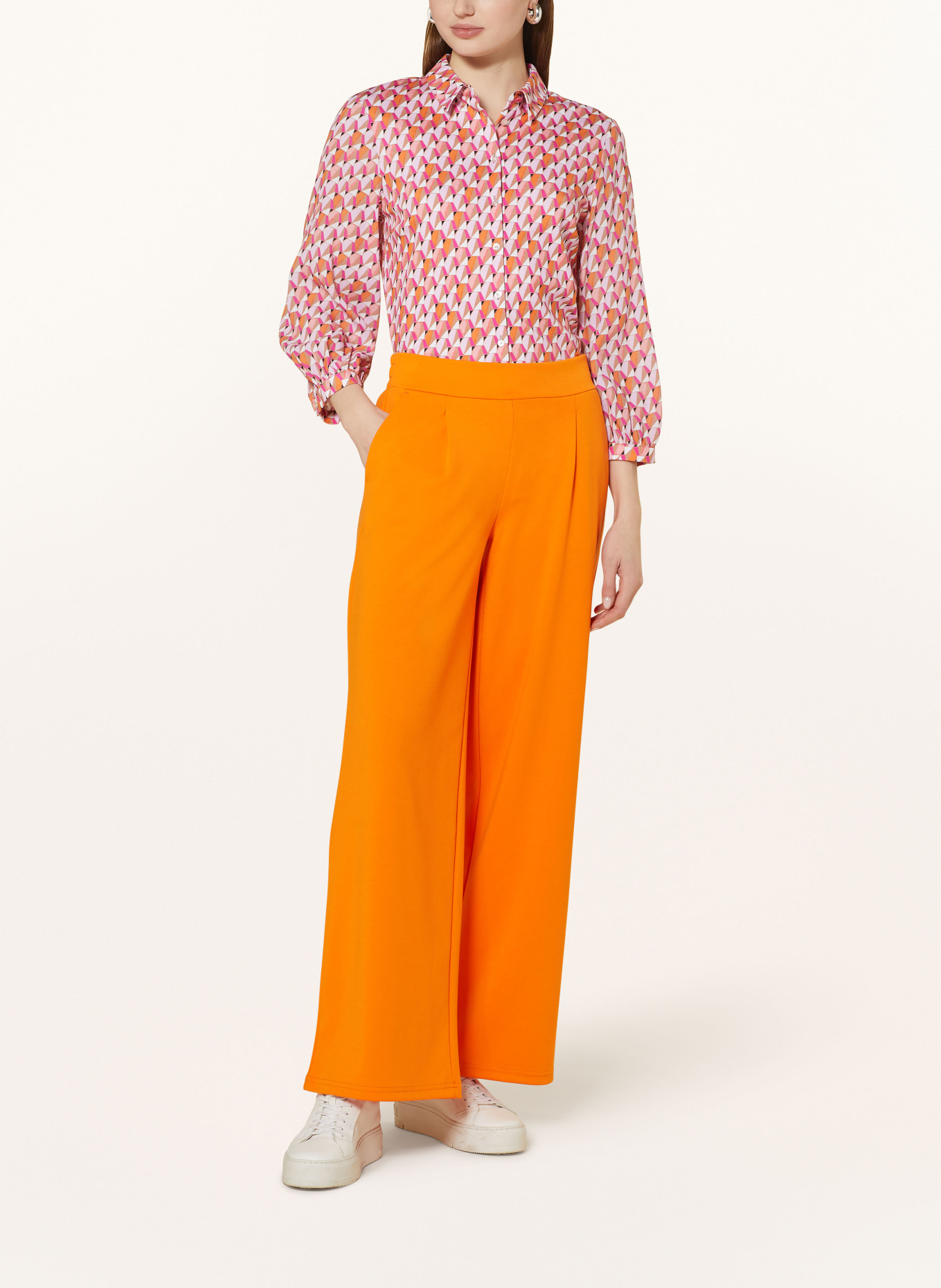 DESOTO Shirt blouse PIA in mixed materials, Color: ORANGE/ FUCHSIA/ COGNAC (Image 2)
