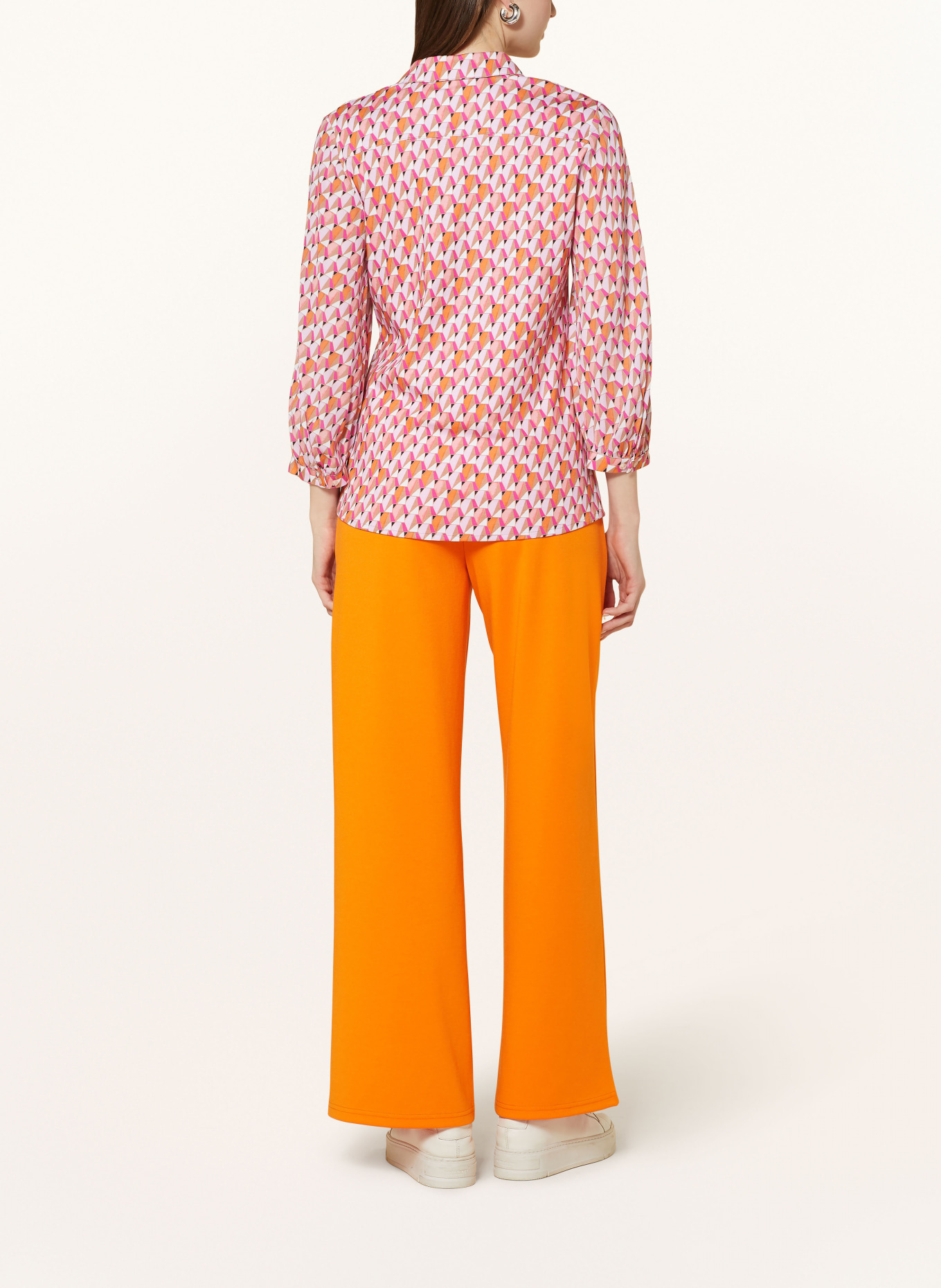 DESOTO Shirt blouse PIA in mixed materials, Color: ORANGE/ FUCHSIA/ COGNAC (Image 3)