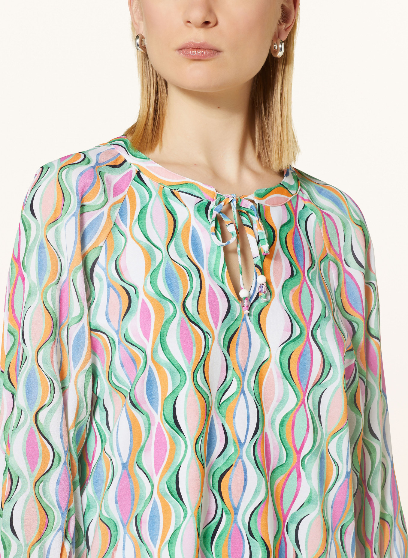 DESOTO Blouse LAYLA with 3/4 sleeves, Color: GREEN/ PINK/ LIGHT BLUE (Image 4)