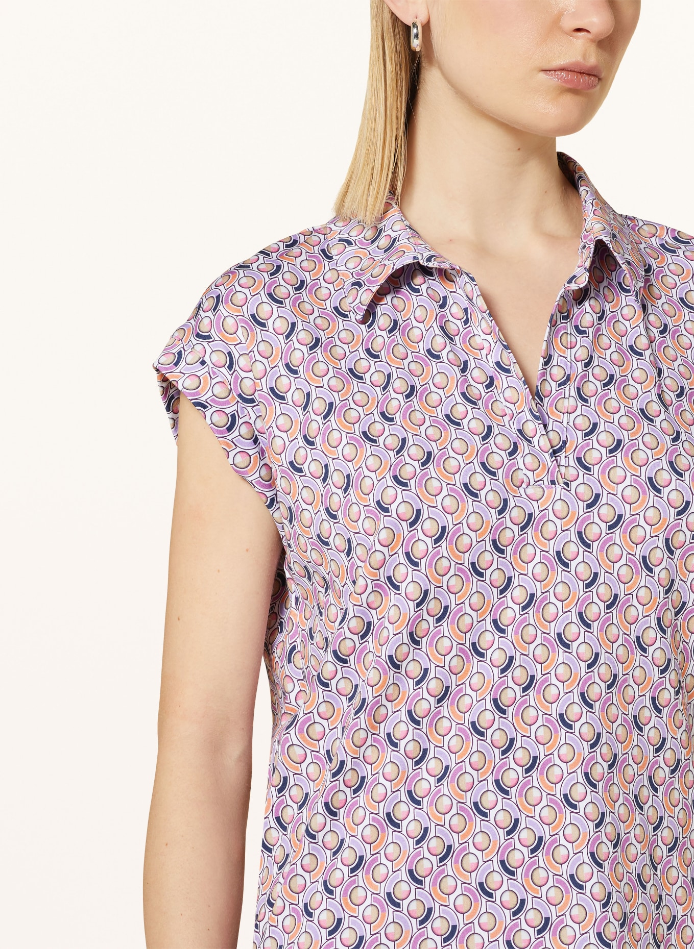 DESOTO Shirt blouse FIONA, Color: LIGHT PURPLE/ DARK BLUE/ BEIGE (Image 4)