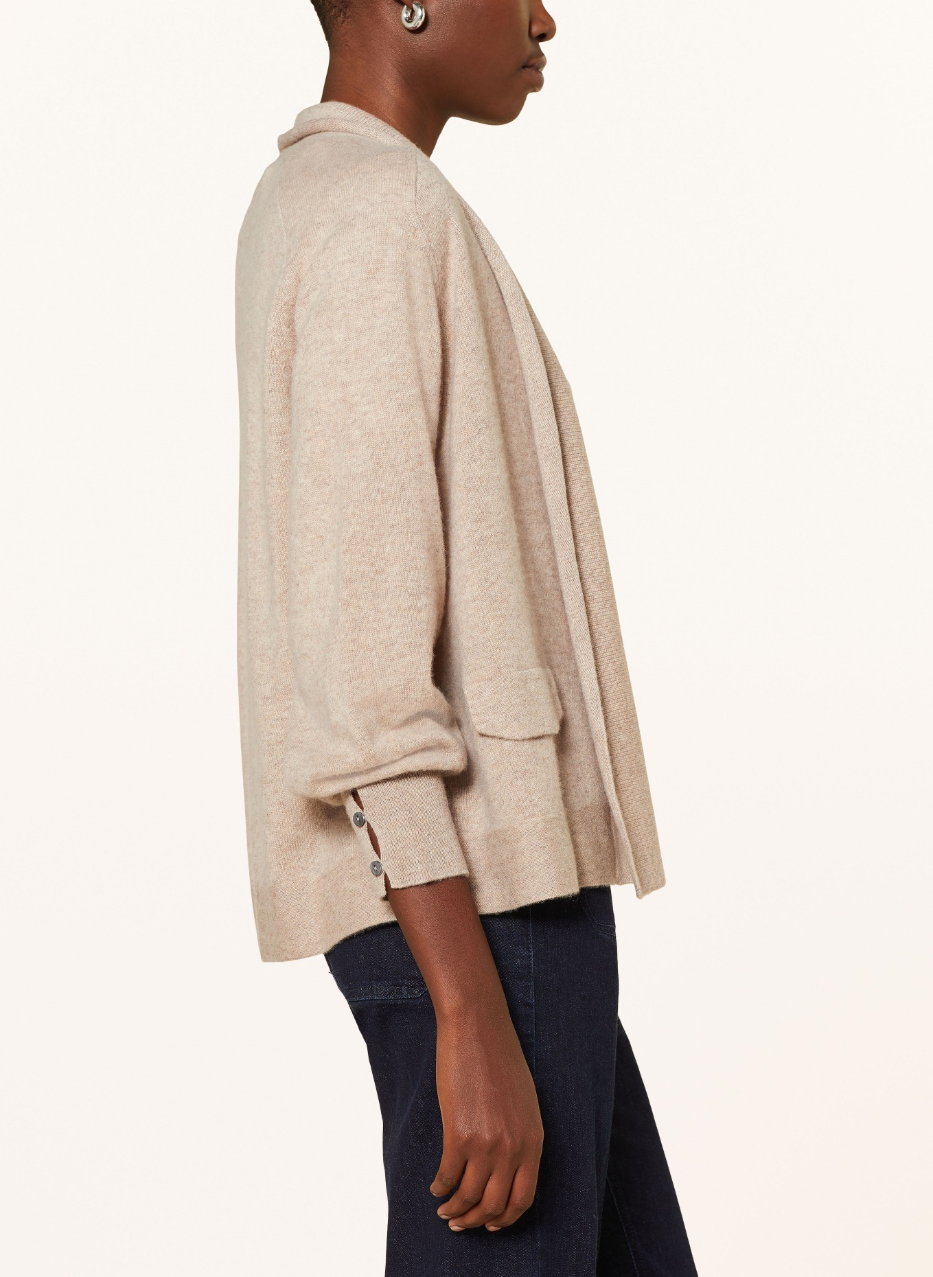 REPEAT Knit cardigan made of cashmere, Color: BEIGE (Image 4)