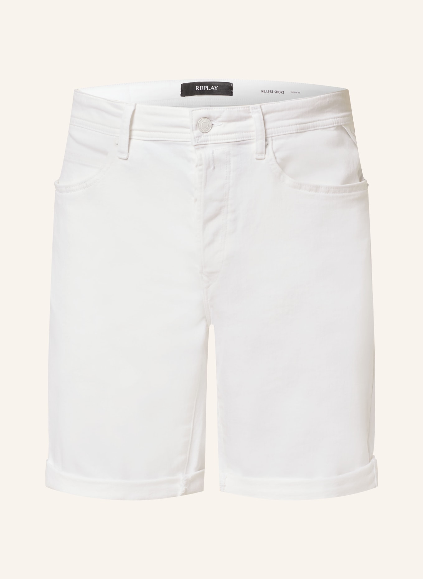 REPLAY Denim shorts tapered fit, Color: WHITE (Image 1)