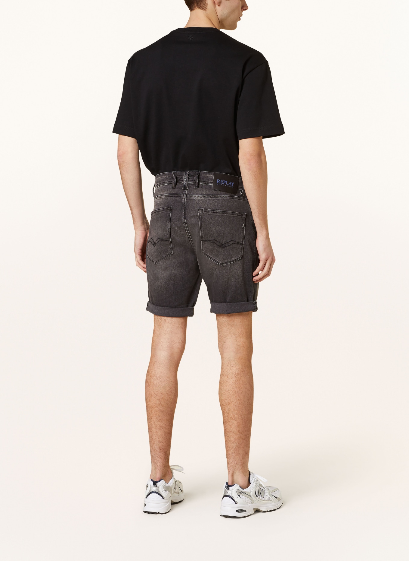 REPLAY Denim shorts tapered fit, Color: DARK GRAY (Image 3)