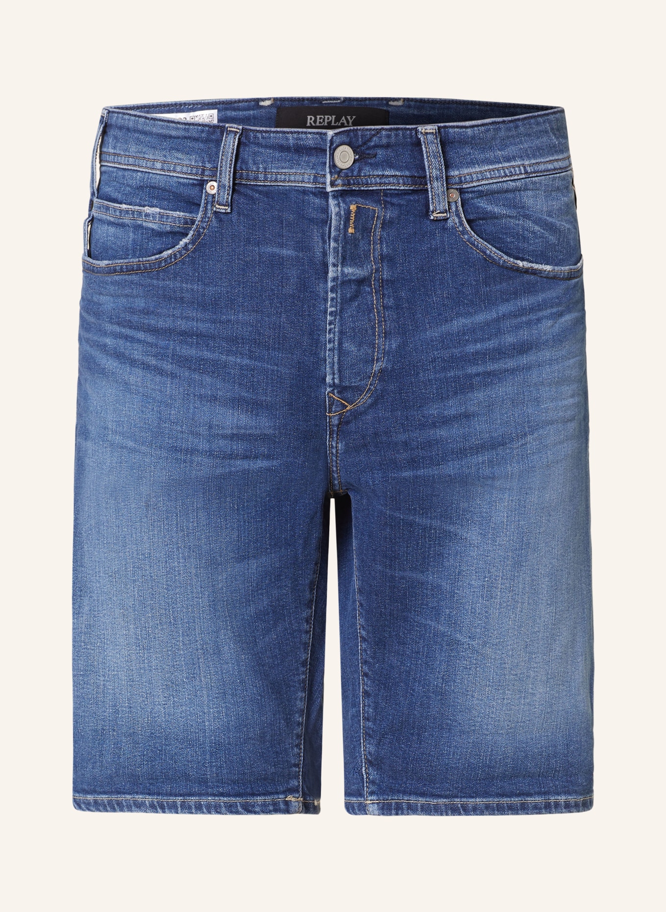 REPLAY Szorty jeansowe tapered fit, Kolor: 007 DARK BLUE (Obrazek 1)
