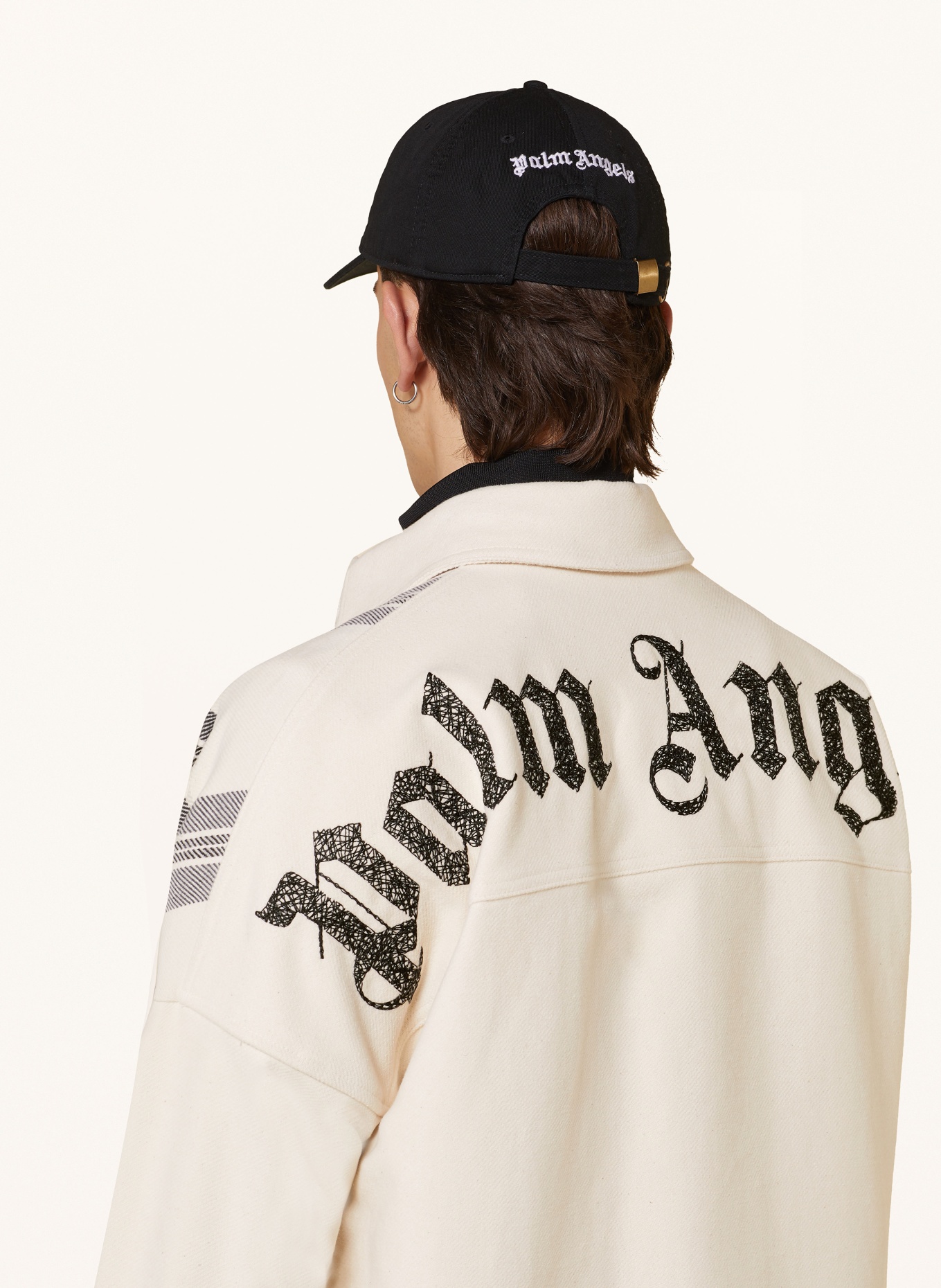 Palm Angels Overshirt with embroidery, Color: CREAM/ BLACK (Image 5)