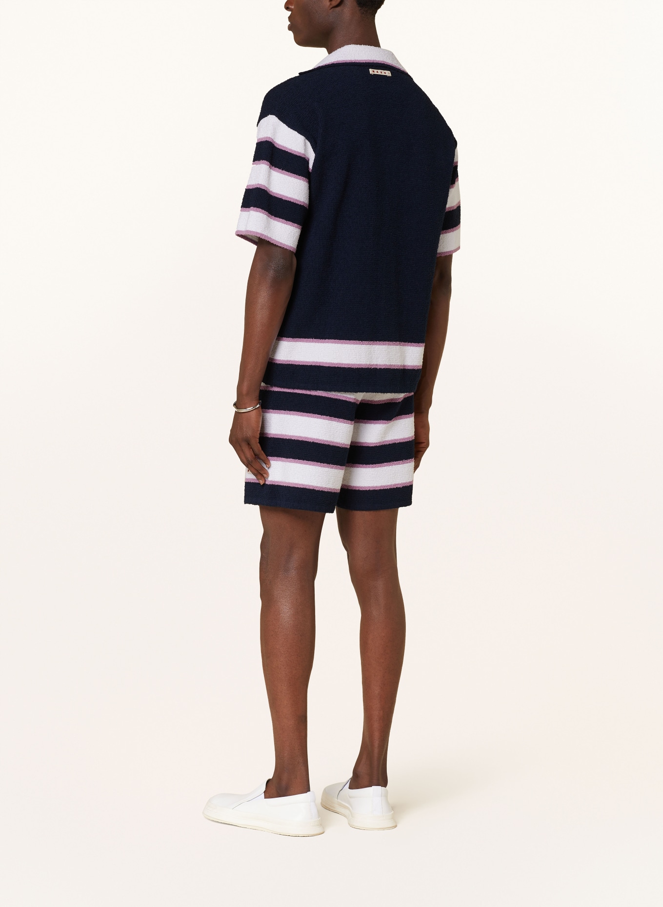 MARNI Resorthemd Regular Fit aus Frottee, Farbe: DUNKELBLAU/ WEISS/ ALTROSA (Bild 3)