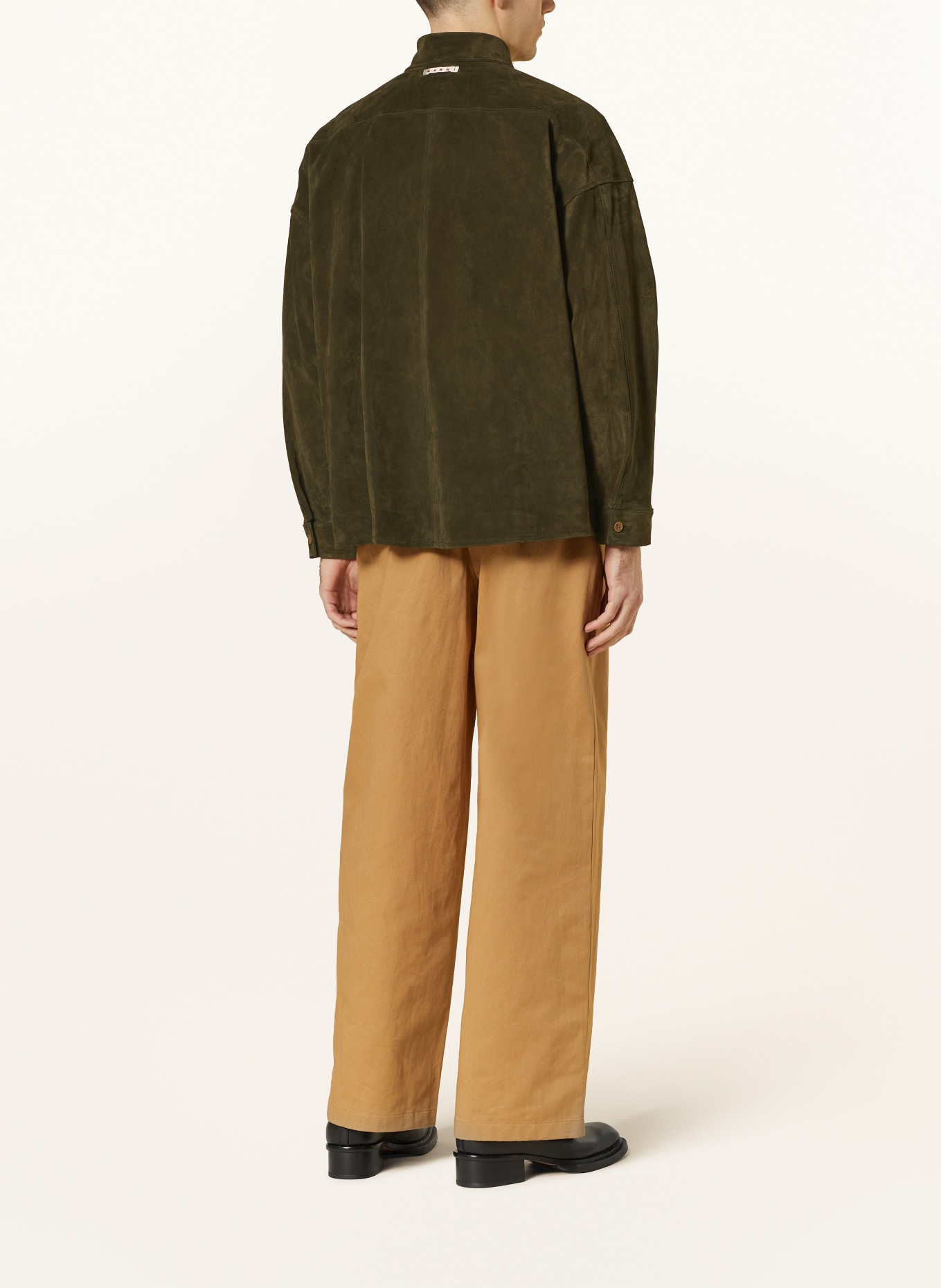 MARNI Leather overshirt, Color: OLIVE (Image 3)