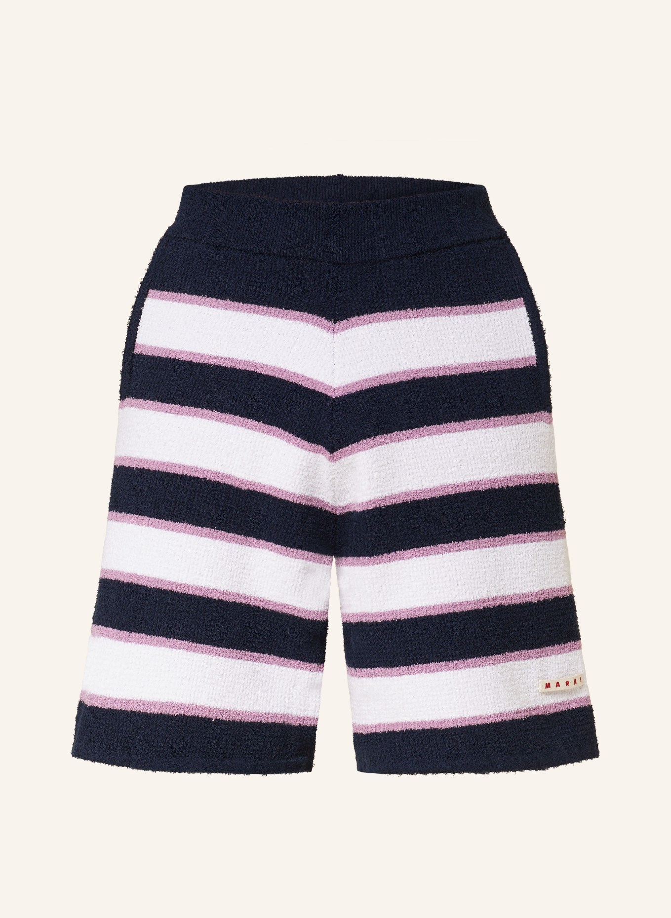 MARNI Terry cloth shorts, Color: DARK BLUE/ WHITE/ DUSKY PINK (Image 1)