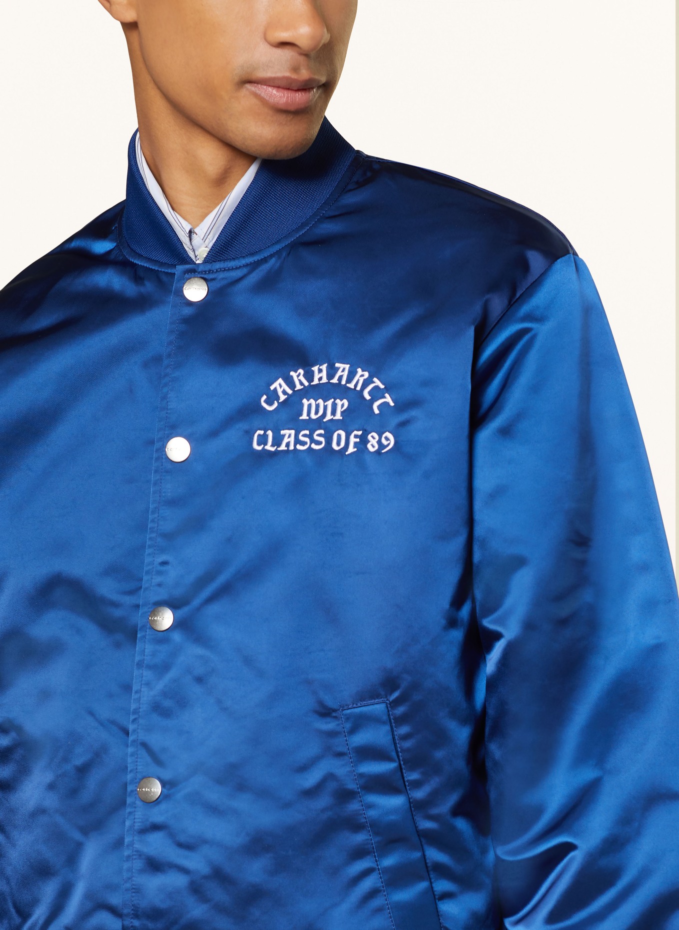 carhartt WIP College jacket, Color: BLUE/ WHITE (Image 4)