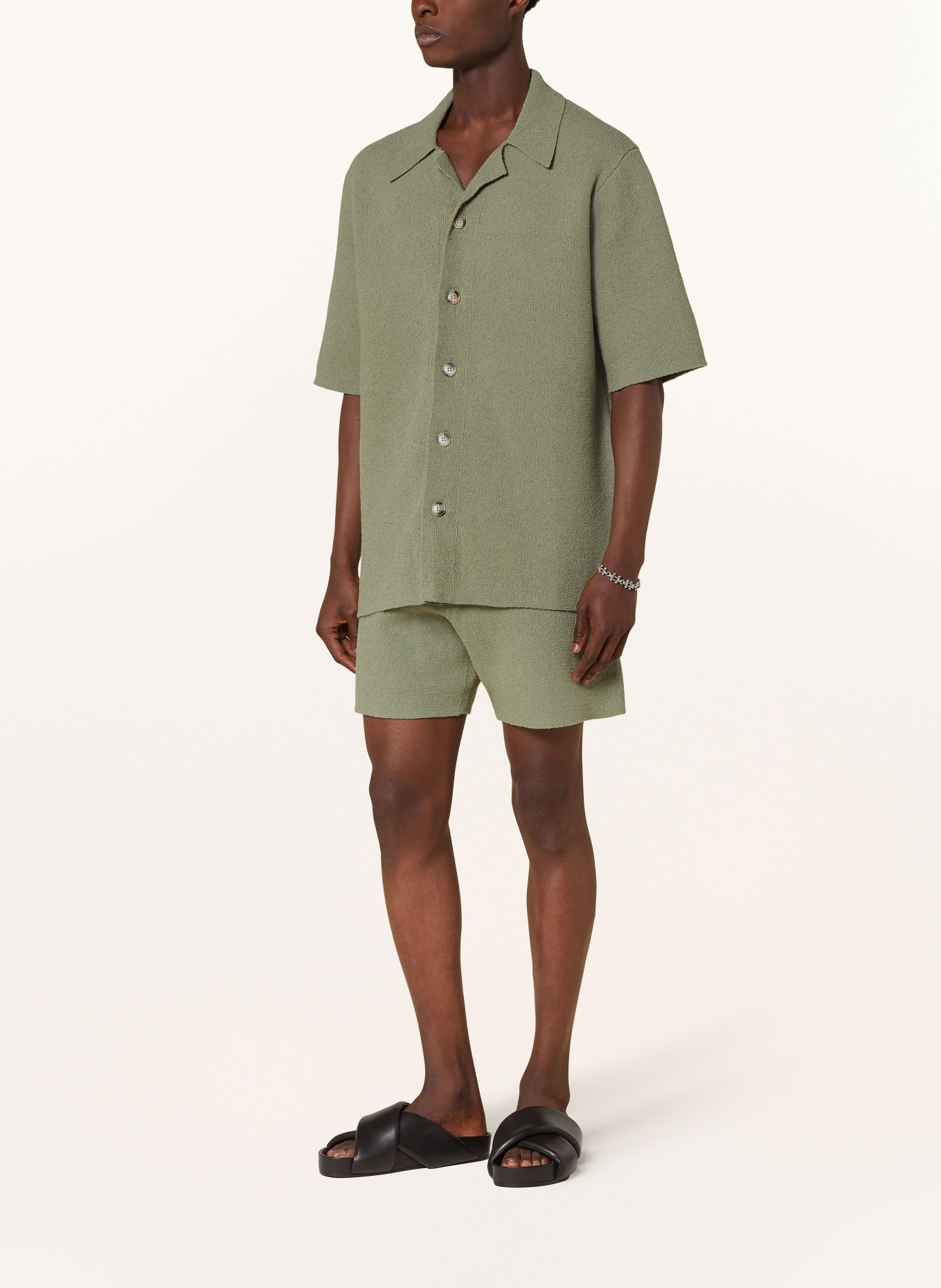 Nanushka Terry cloth shorts WALTER, Color: OLIVE (Image 2)