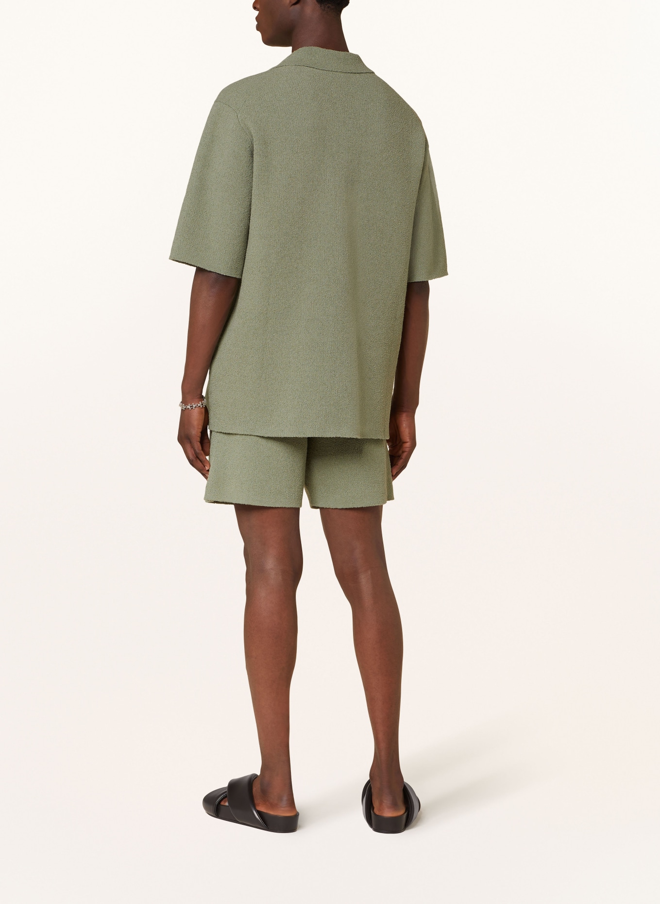 Nanushka Terry cloth shorts WALTER, Color: OLIVE (Image 3)
