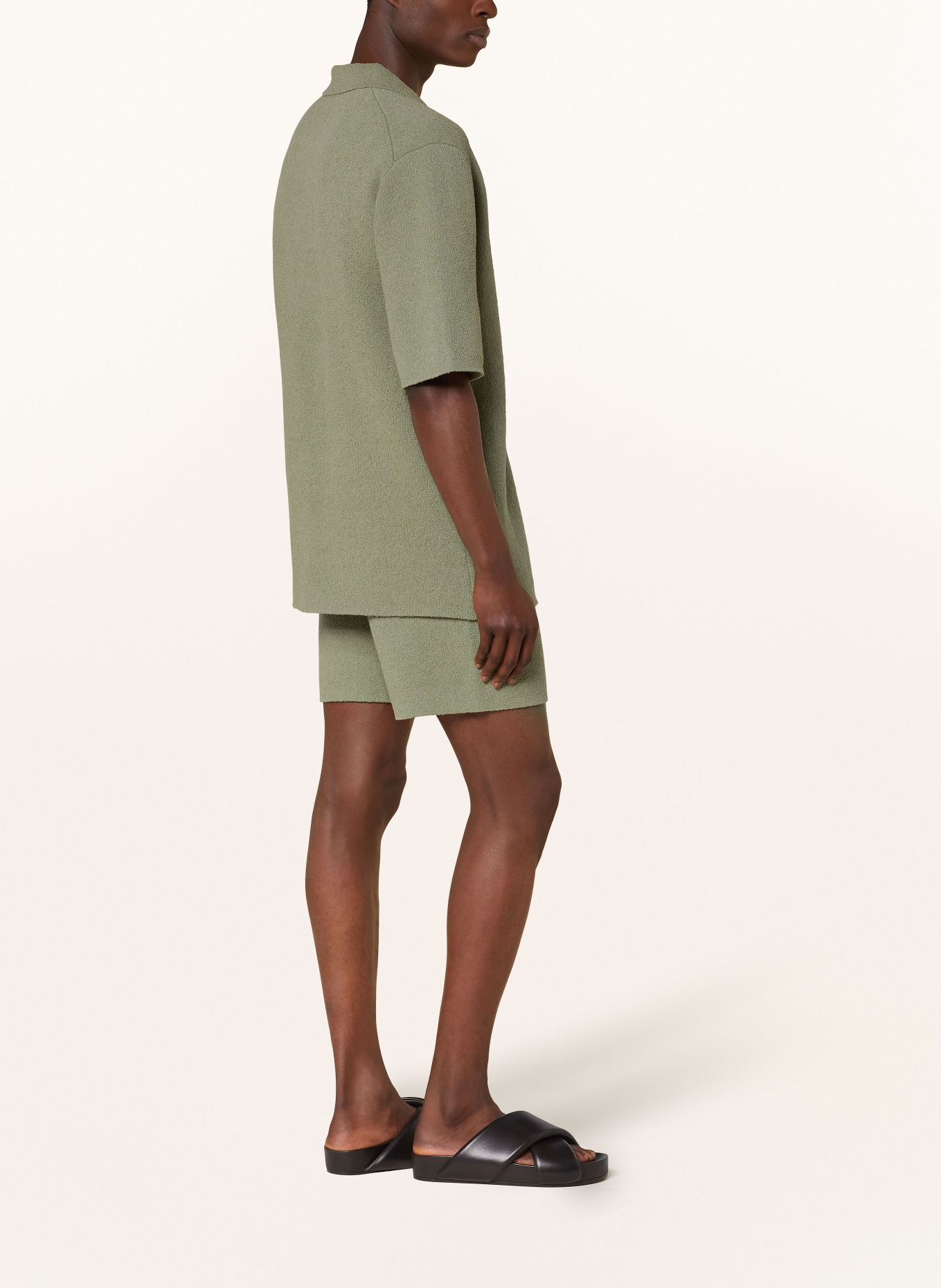 Nanushka Terry cloth shorts WALTER, Color: OLIVE (Image 4)