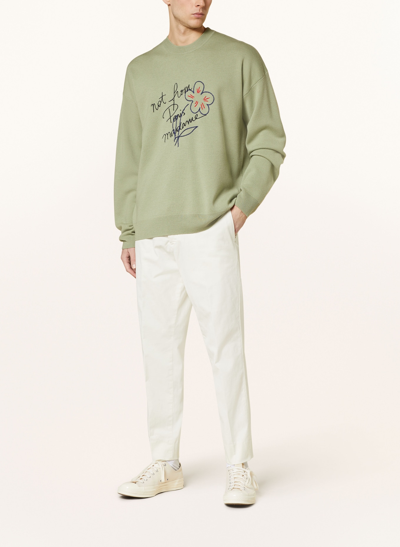 DRÔLE DE MONSIEUR Sweater LA MAILLE, Color: LIGHT GREEN (Image 2)
