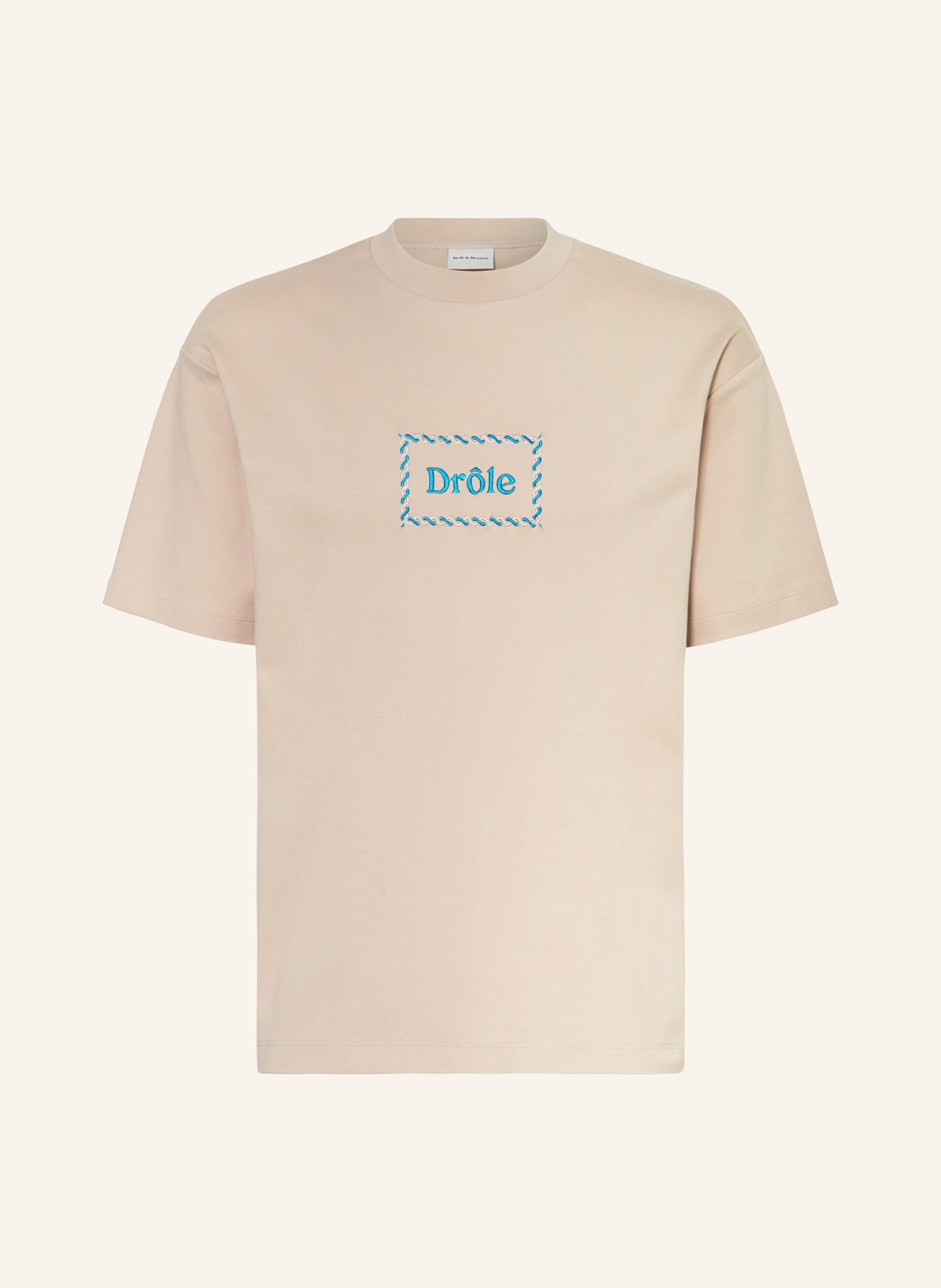 DRÔLE DE MONSIEUR T-shirt DRÔLE TRESSE, Kolor: BEŻOWY/ NIEBIESKI (Obrazek 1)