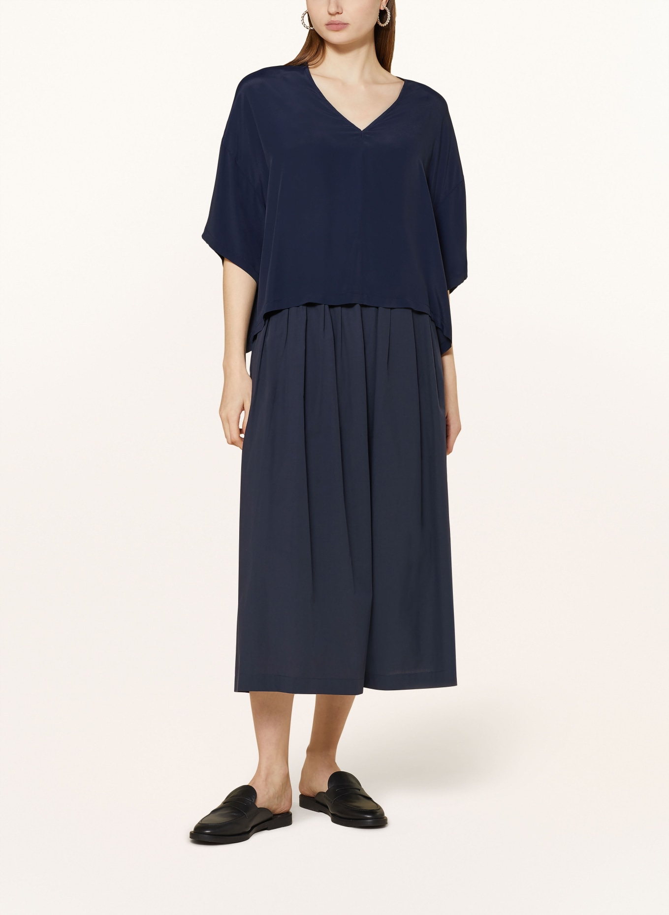 ottod'ame Shirt blouse with silk, Color: DARK BLUE (Image 2)