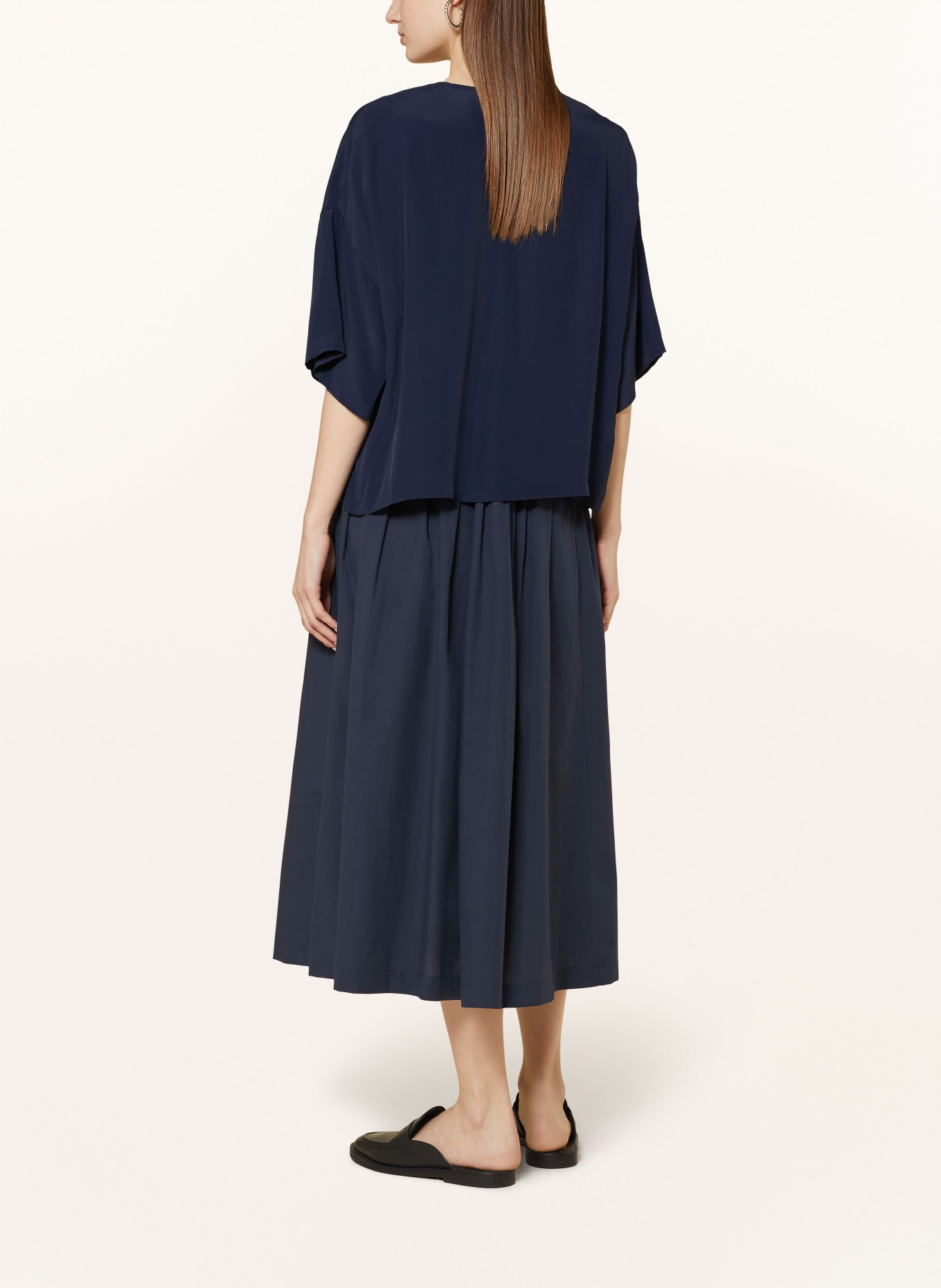 ottod'ame Shirt blouse with silk, Color: DARK BLUE (Image 3)