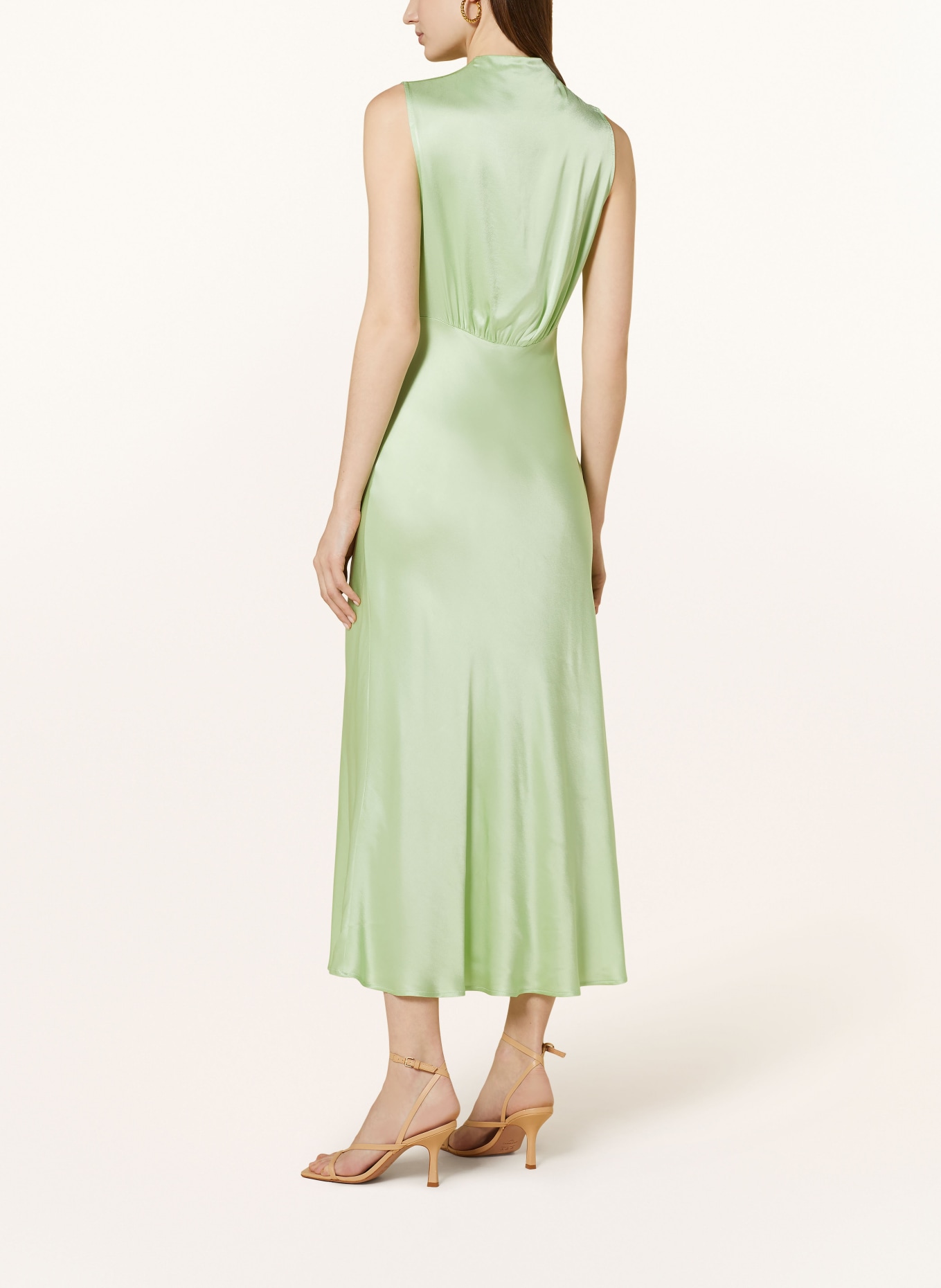 ottod'ame Satin dress, Color: LIGHT GREEN (Image 3)