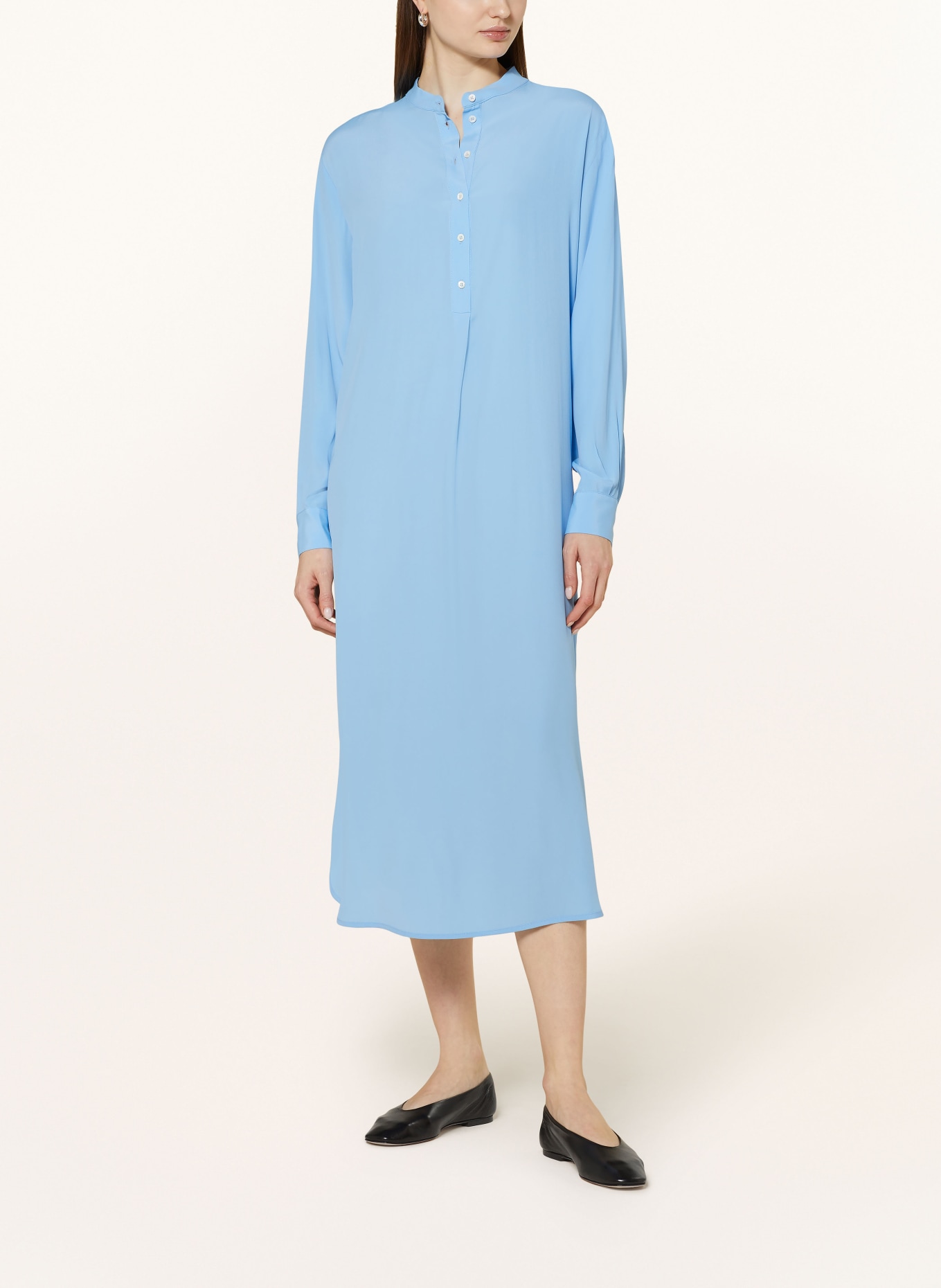 ottod'ame Hemdblusenkleid mit Seide, Farbe: HELLBLAU (Bild 2)
