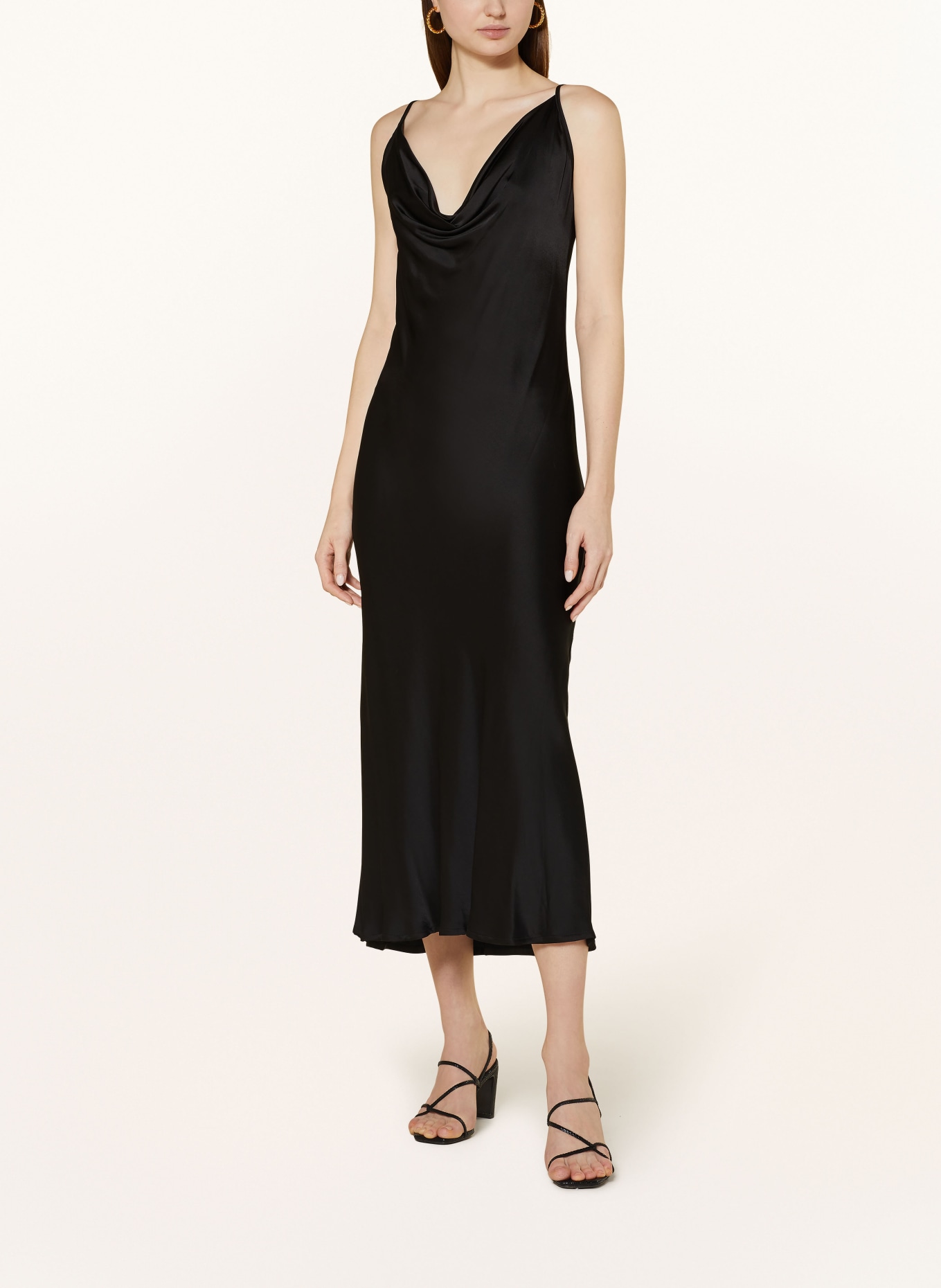 ottod'ame Satin dress, Color: BLACK (Image 2)
