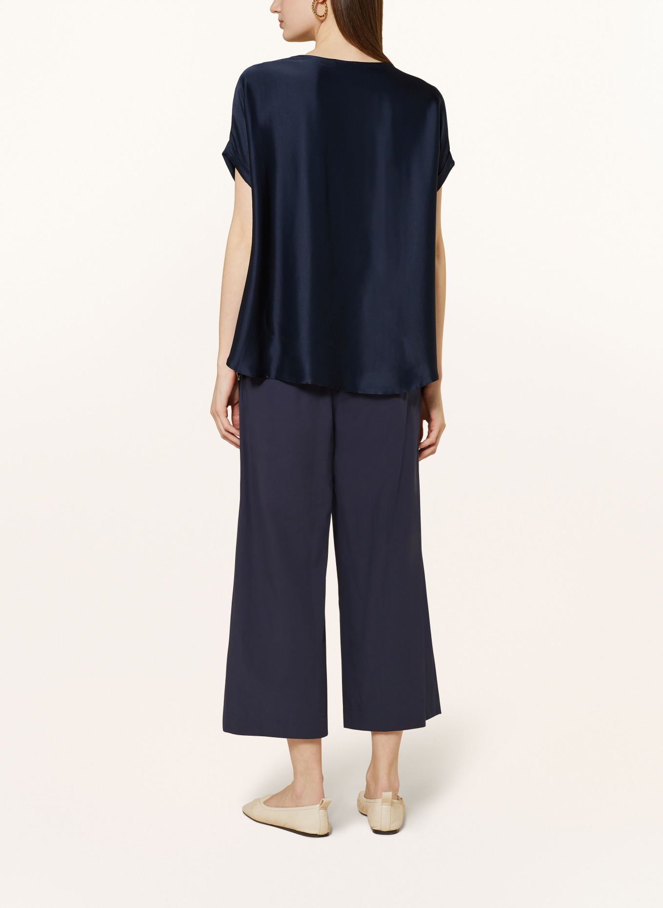 ottod'ame Shirt blouse in satin, Color: DARK BLUE (Image 3)