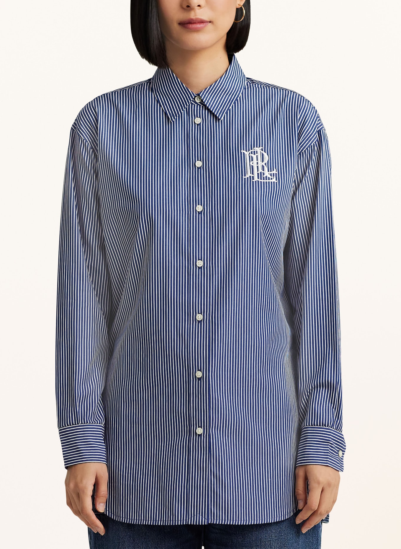 LAUREN RALPH LAUREN Shirt blouse, Color: DARK BLUE/ WHITE (Image 2)
