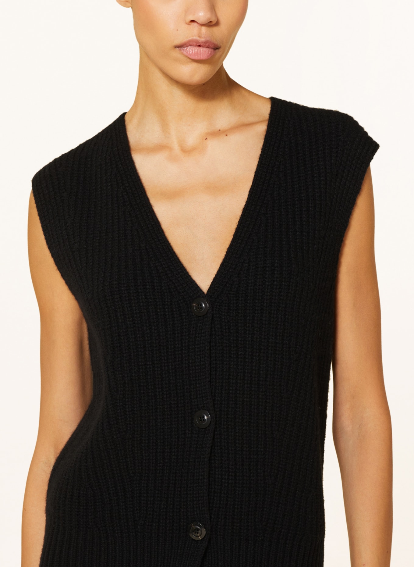SMINFINITY Knit vest in cashmere, Color: BLACK (Image 4)
