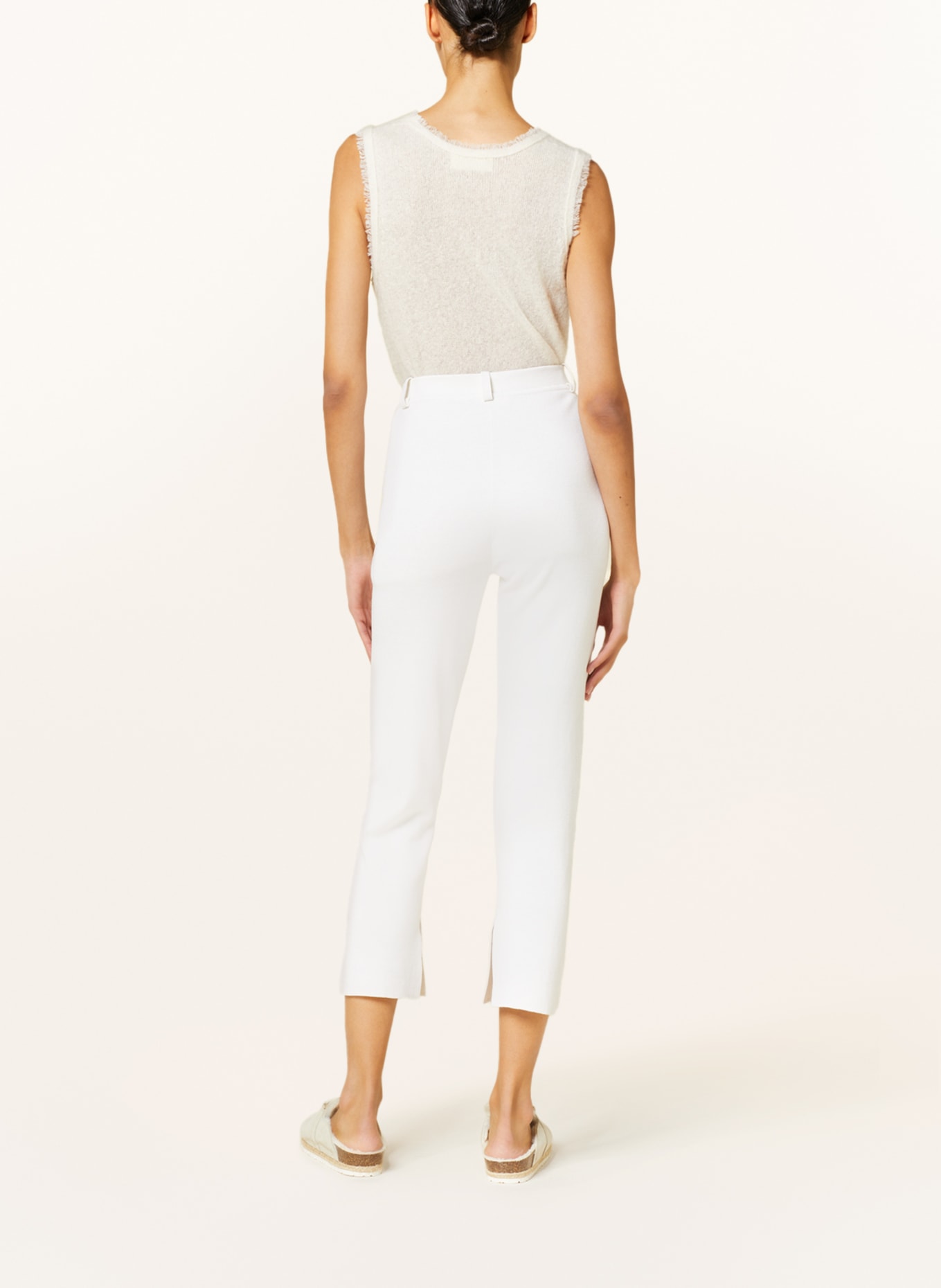 SMINFINITY Knit trousers with silk, Color: ECRU (Image 3)