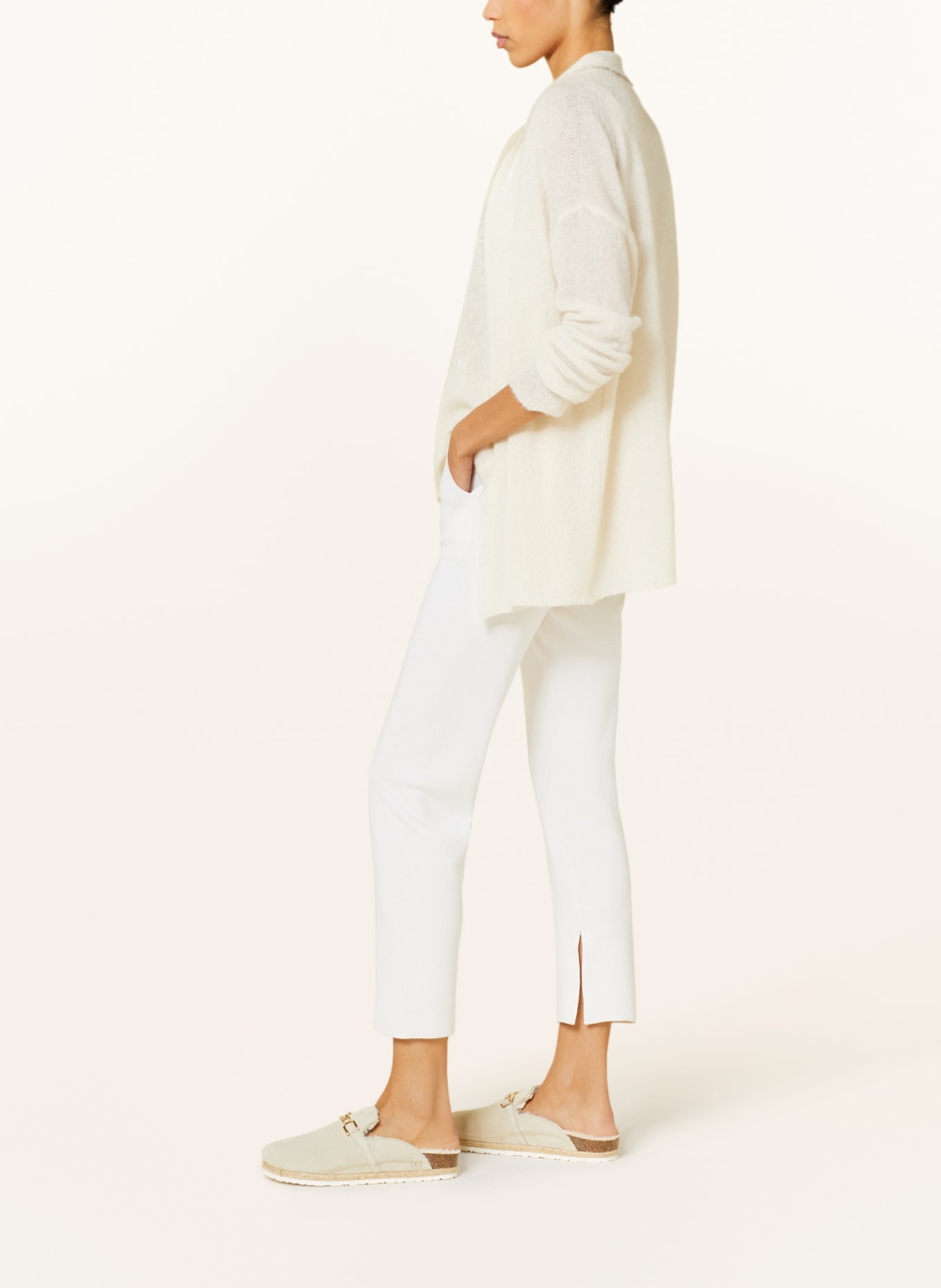 SMINFINITY Knit trousers with silk, Color: ECRU (Image 4)