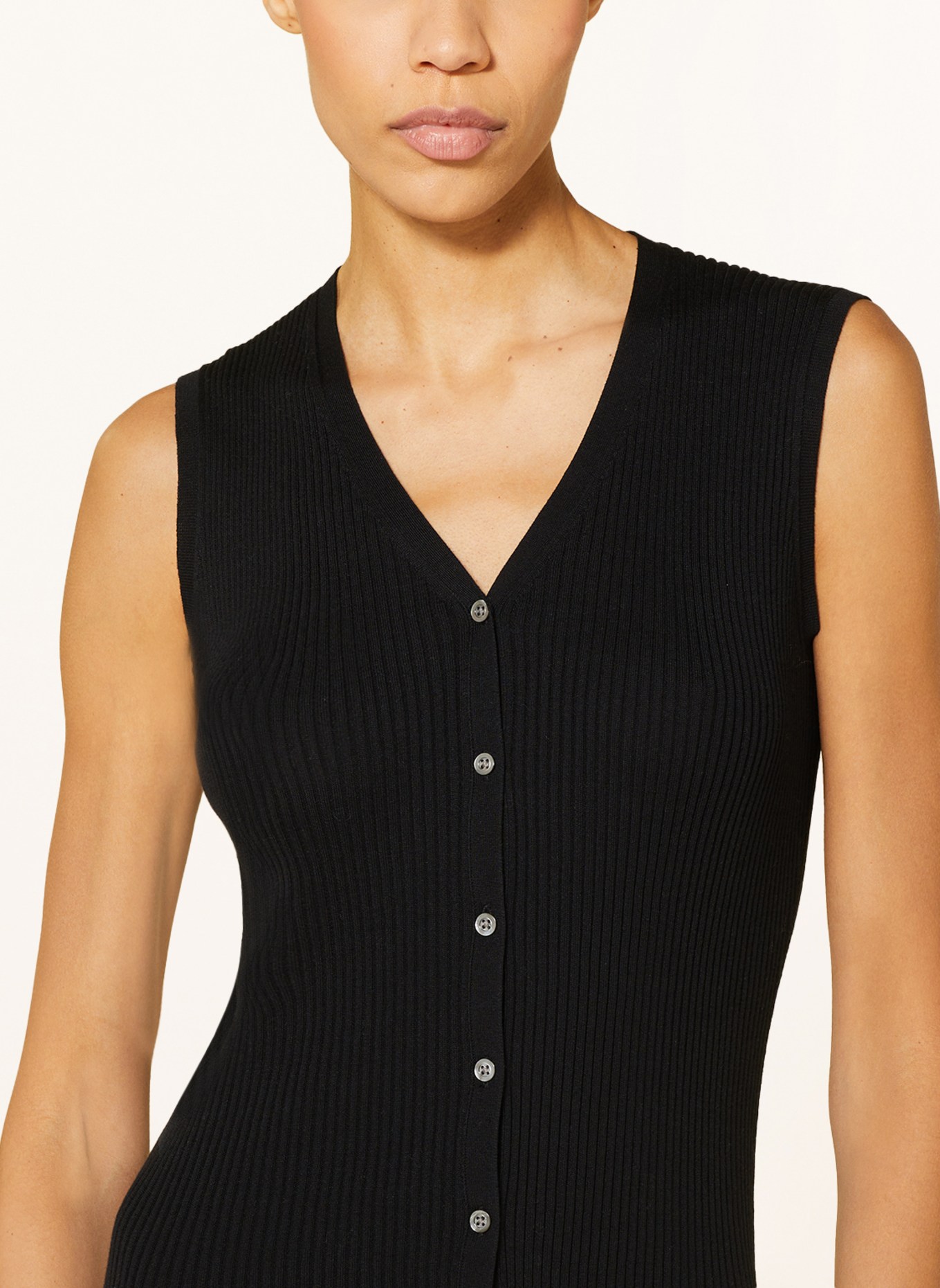 SMINFINITY Knit vest with silk, Color: BLACK (Image 4)