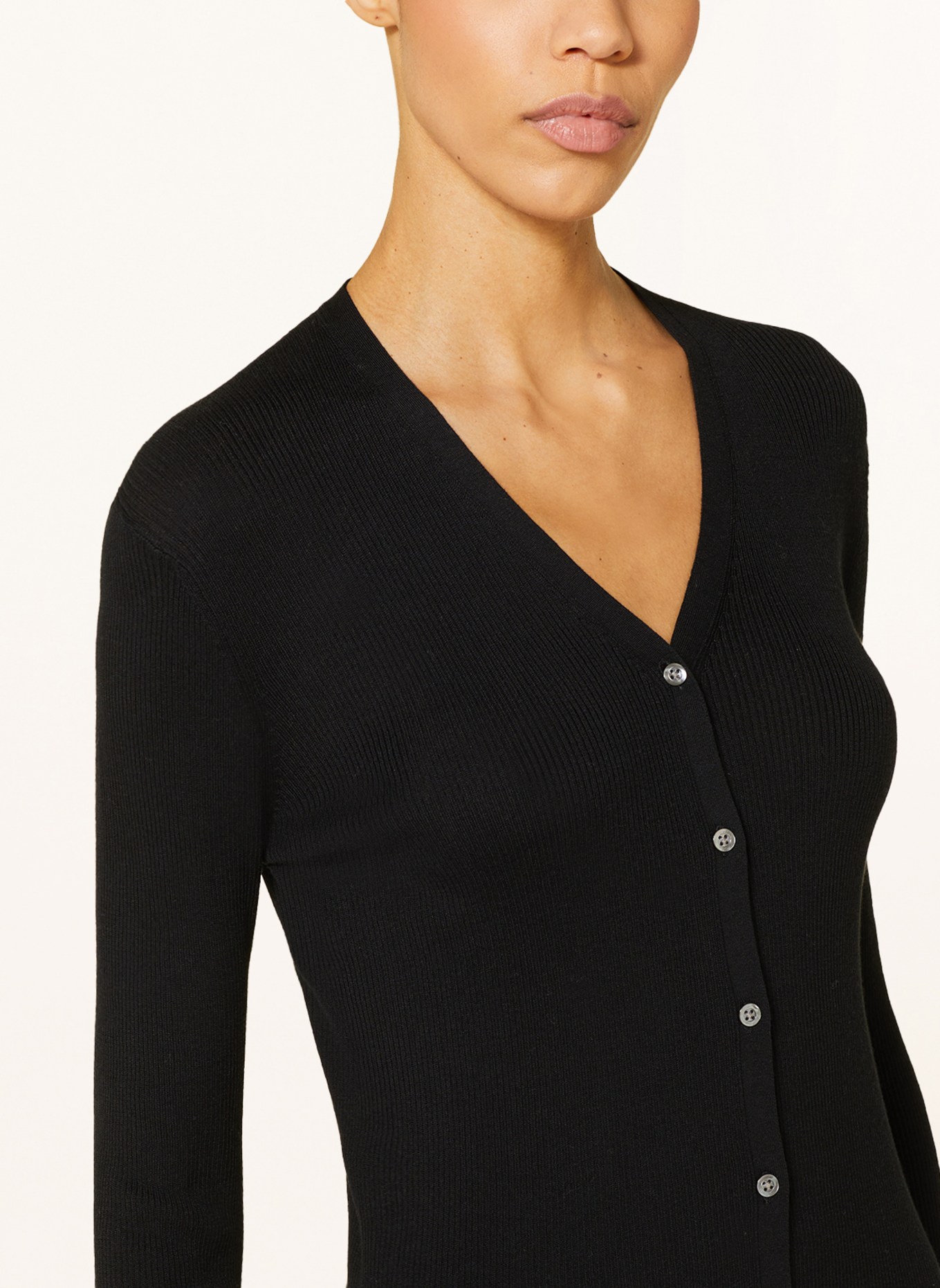 SMINFINITY Cardigan with silk, Color: BLACK (Image 4)