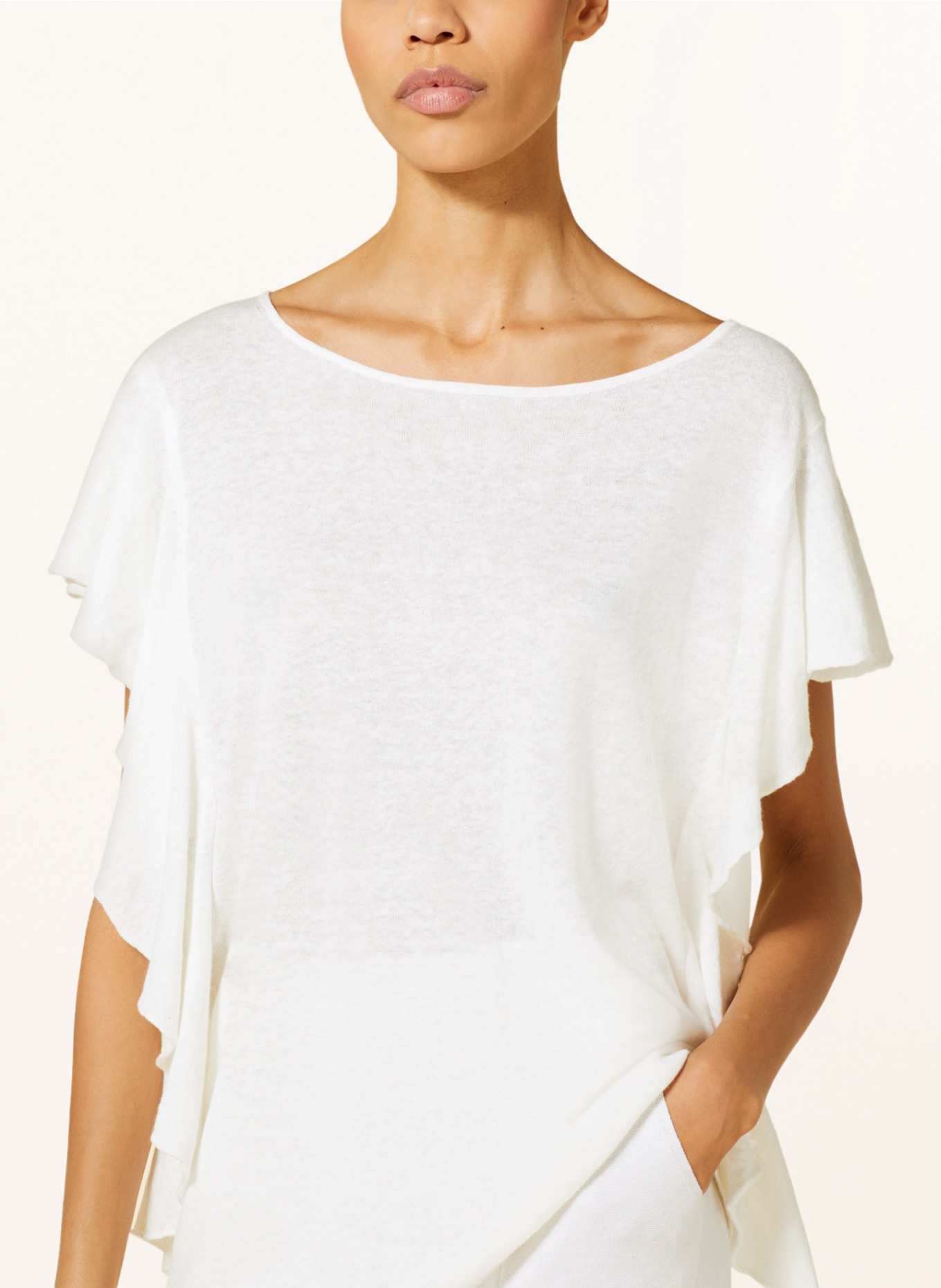 SMINFINITY Strickshirt mit Leinen, Farbe: CREME (Bild 4)
