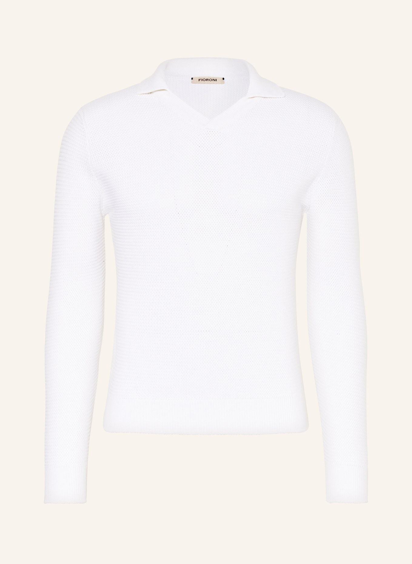 FIORONI Knitted polo shirt with silk, Color: WHITE (Image 1)