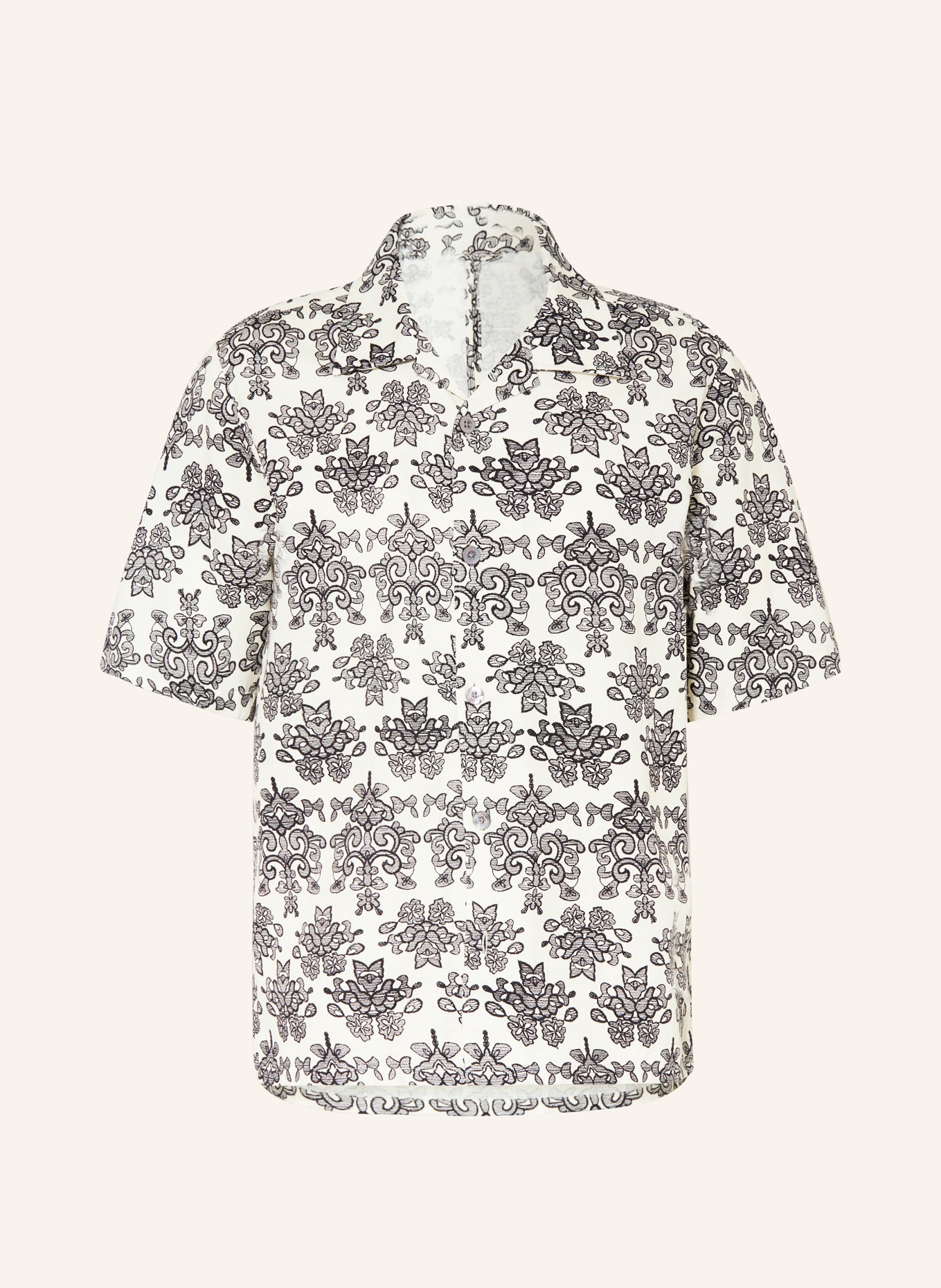 NN.07 Koszula z klapami OLE comfort fit, Kolor: ECRU/ CZARNY (Obrazek 1)