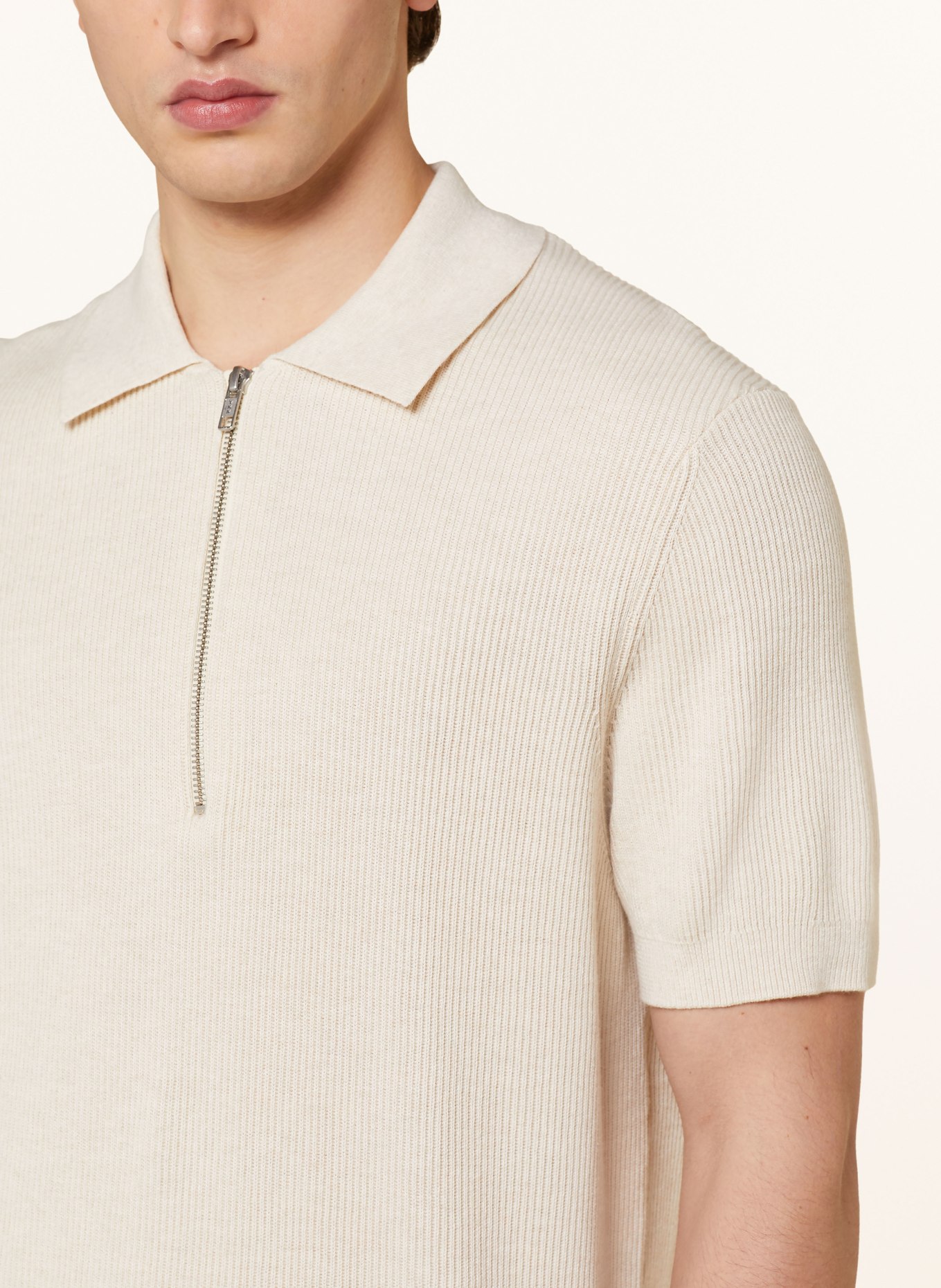 NN.07 Knitted polo shirt HANSIE, Color: CREAM (Image 4)
