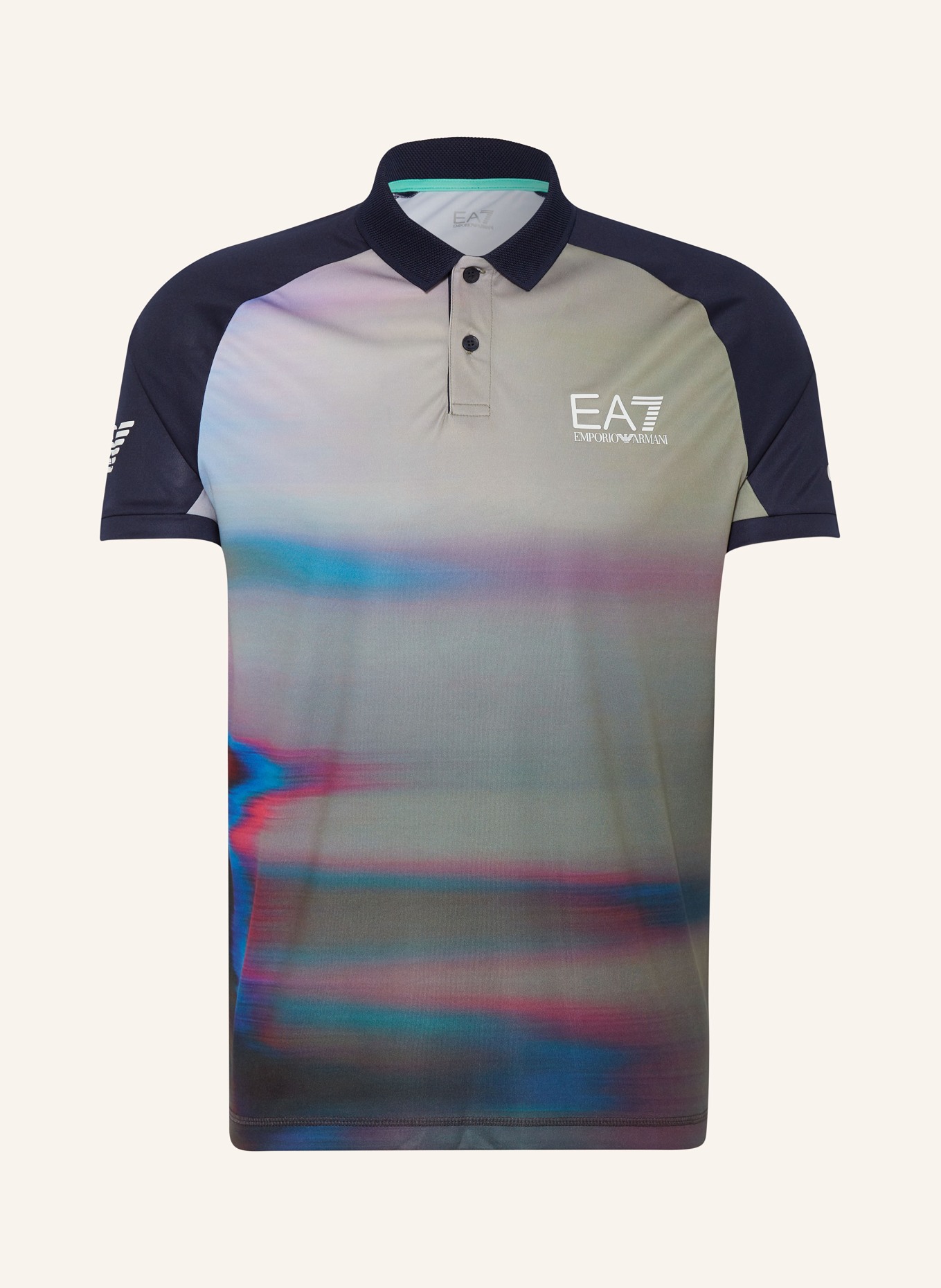 EA7 EMPORIO ARMANI Performance polo shirt PJUHZ, Color: BLUE/ KHAKI/ PURPLE (Image 1)