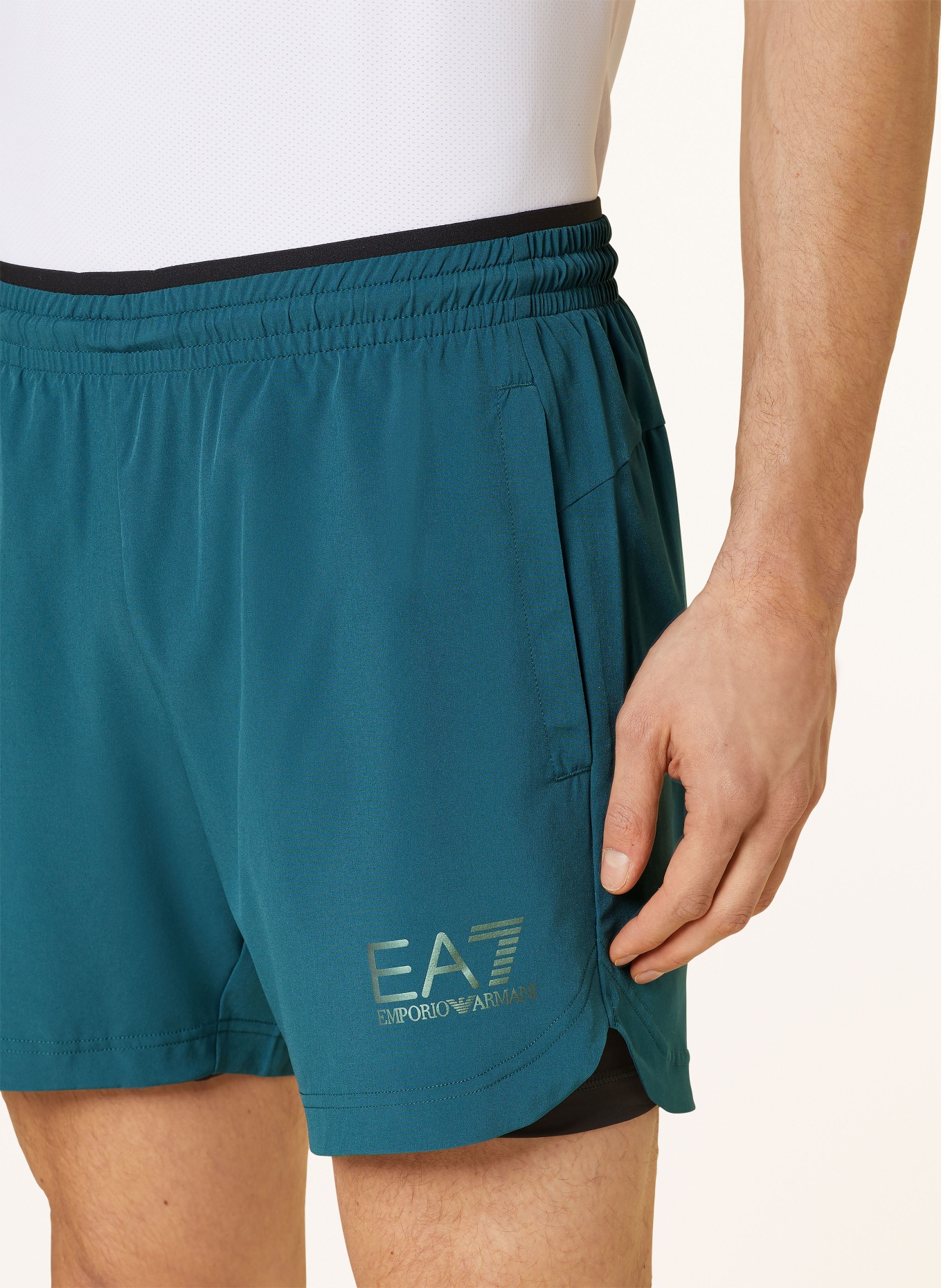 EA7 EMPORIO ARMANI Tennis shorts, Color: TEAL (Image 5)