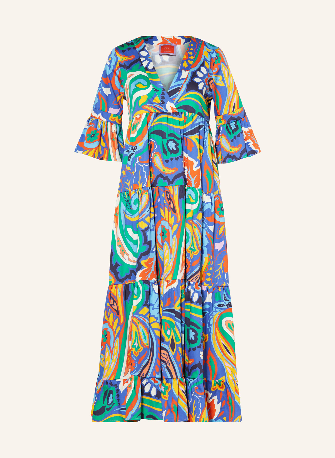 ANNA's Kleid mit 3/4-Arm und Volants, Farbe: BLAU/ GELB/ GRÜN (Bild 1)