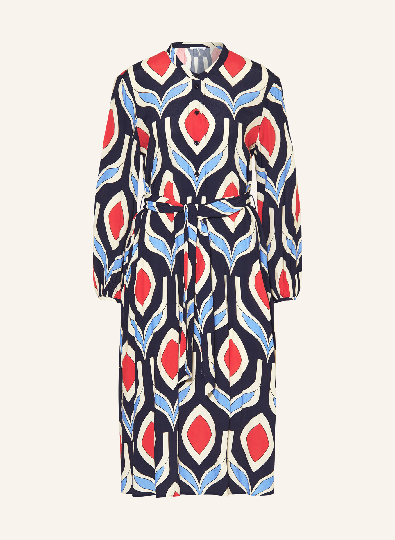 seidensticker Kleid, Farbe: DUNKELBLAU/ BEIGE/ ROT (Bild 1)