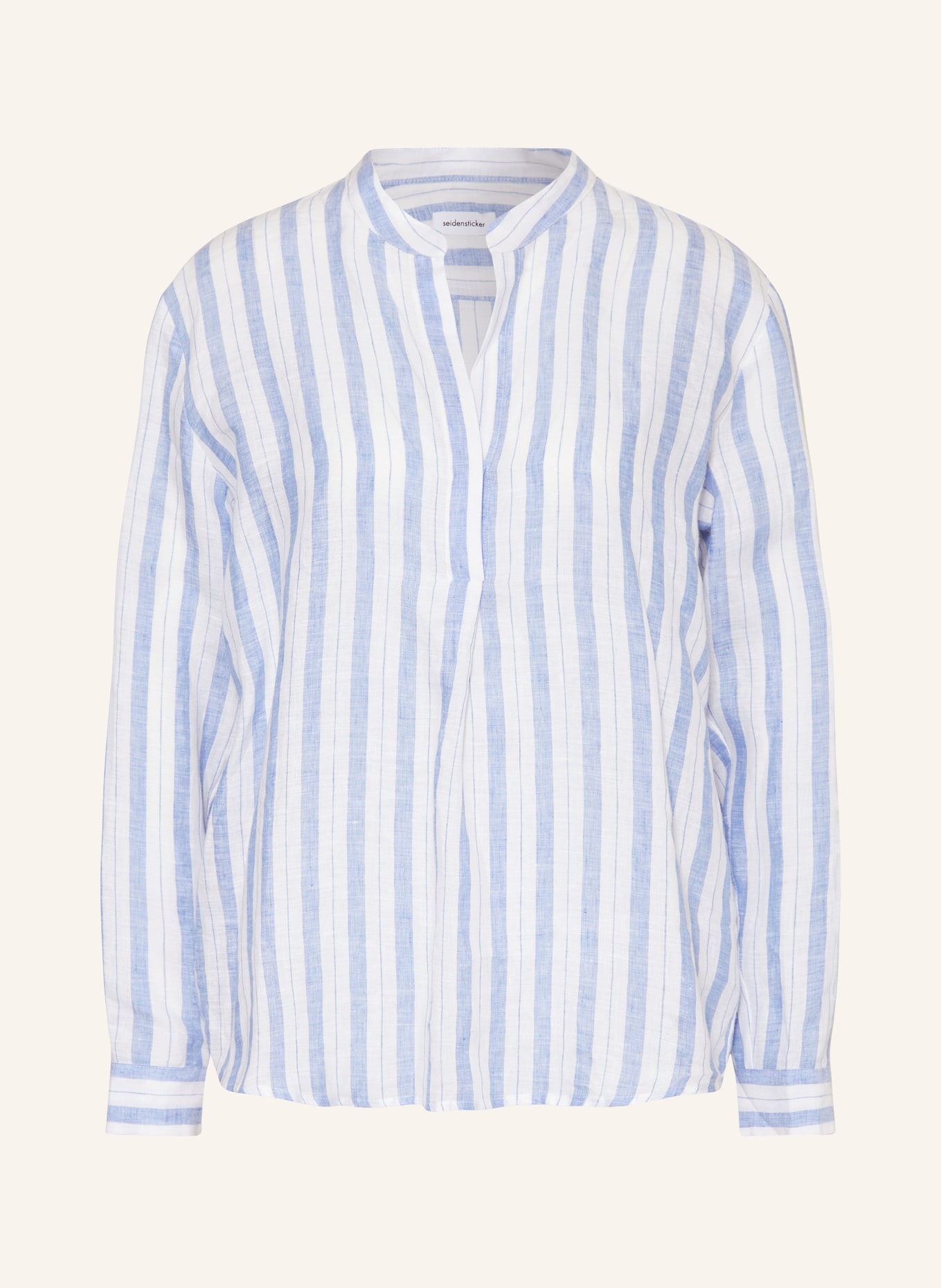 seidensticker Shirt blouse made of linen, Color: LIGHT BLUE/ WHITE (Image 1)
