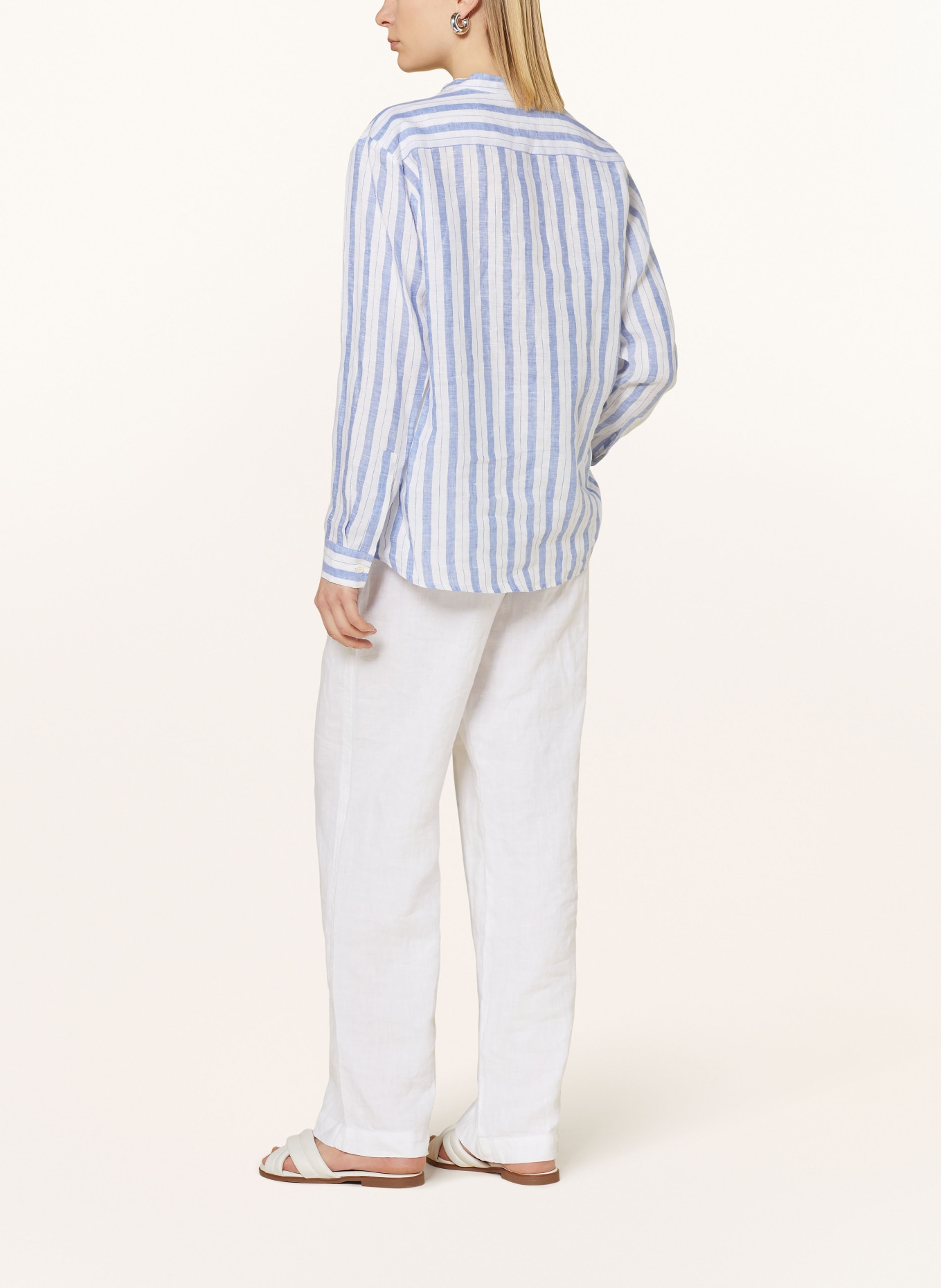seidensticker Shirt blouse made of linen, Color: LIGHT BLUE/ WHITE (Image 3)