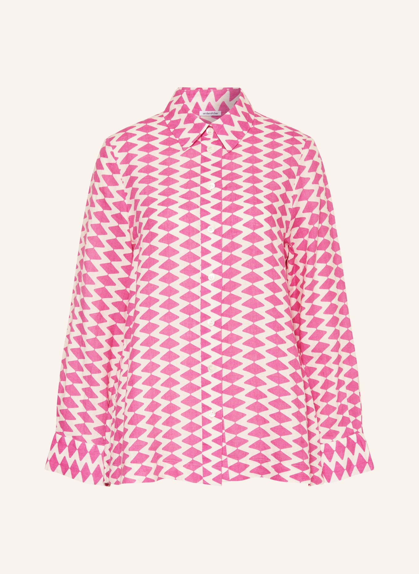 seidensticker Shirt blouse made of linen, Color: PINK/ ECRU (Image 1)