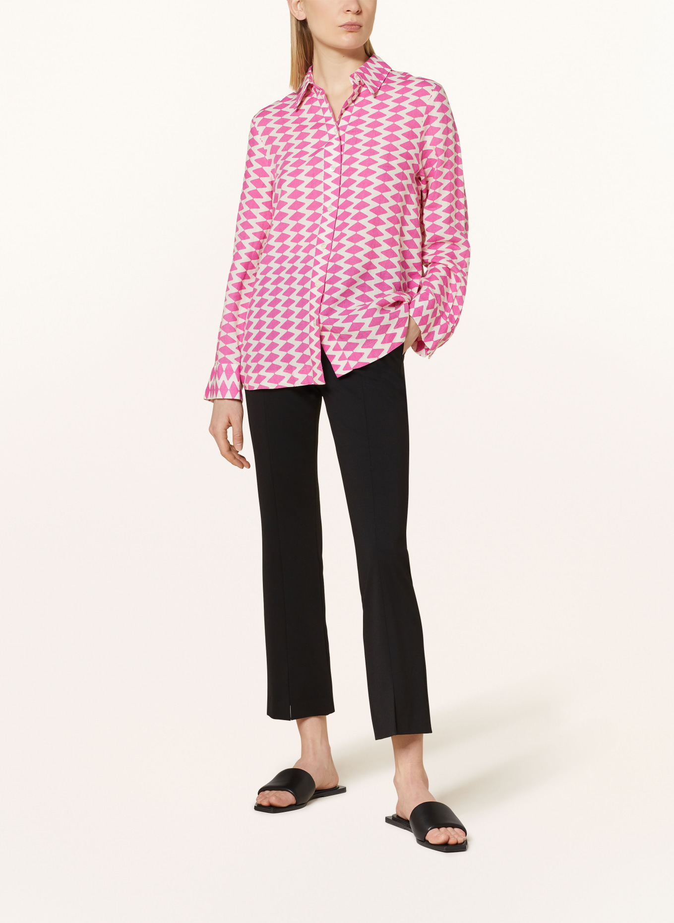 seidensticker Shirt blouse made of linen, Color: PINK/ ECRU (Image 2)